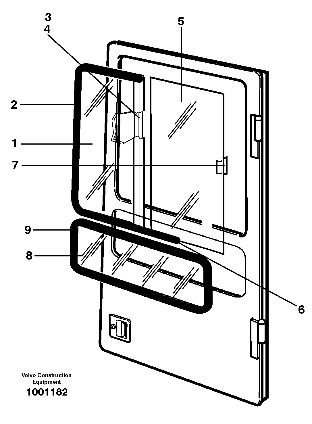 Sliding window  SER NO - 4417 — volvo parts diagram
