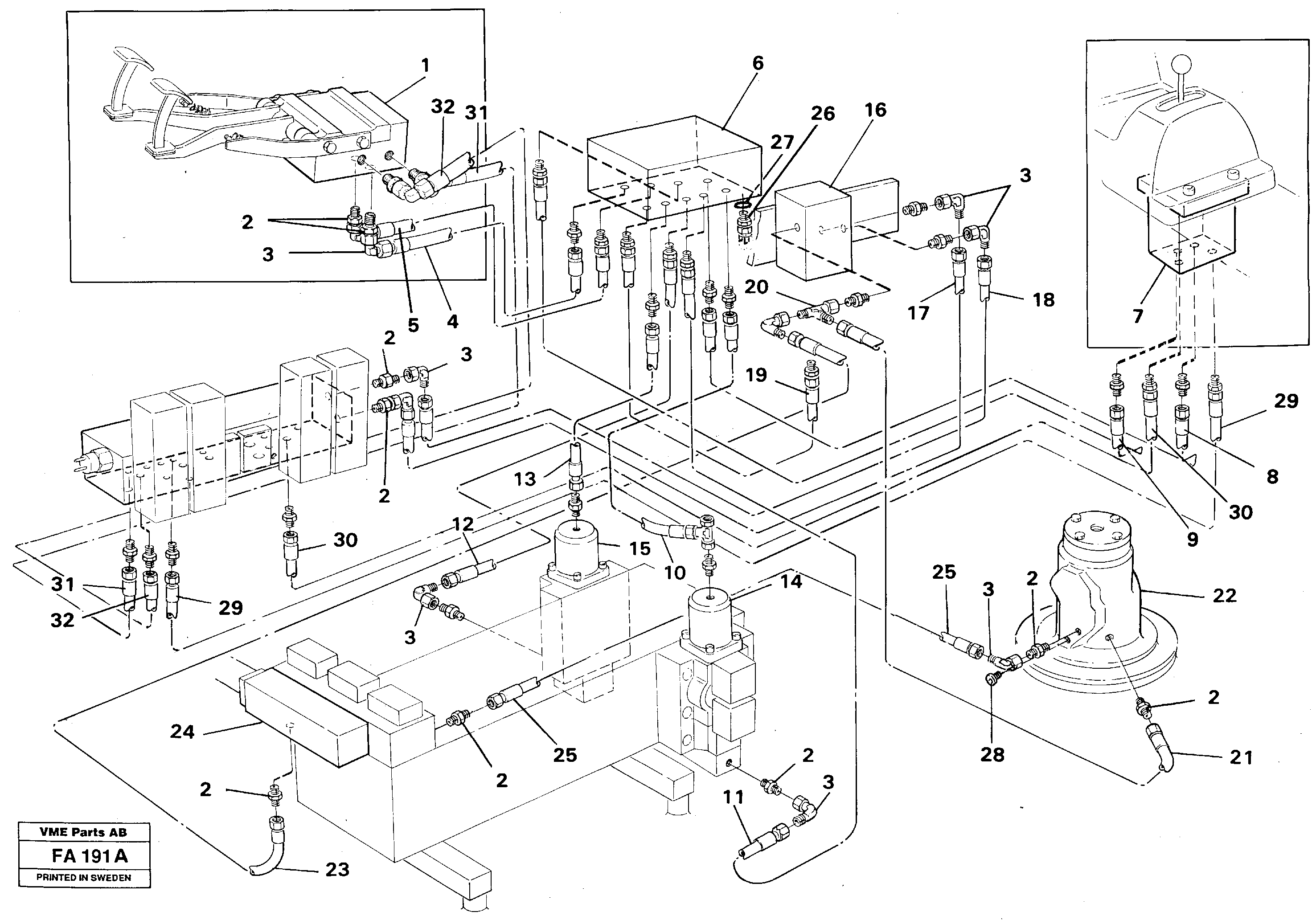 Travel motor hydraulics, servo hydraulics — volvo parts diagram