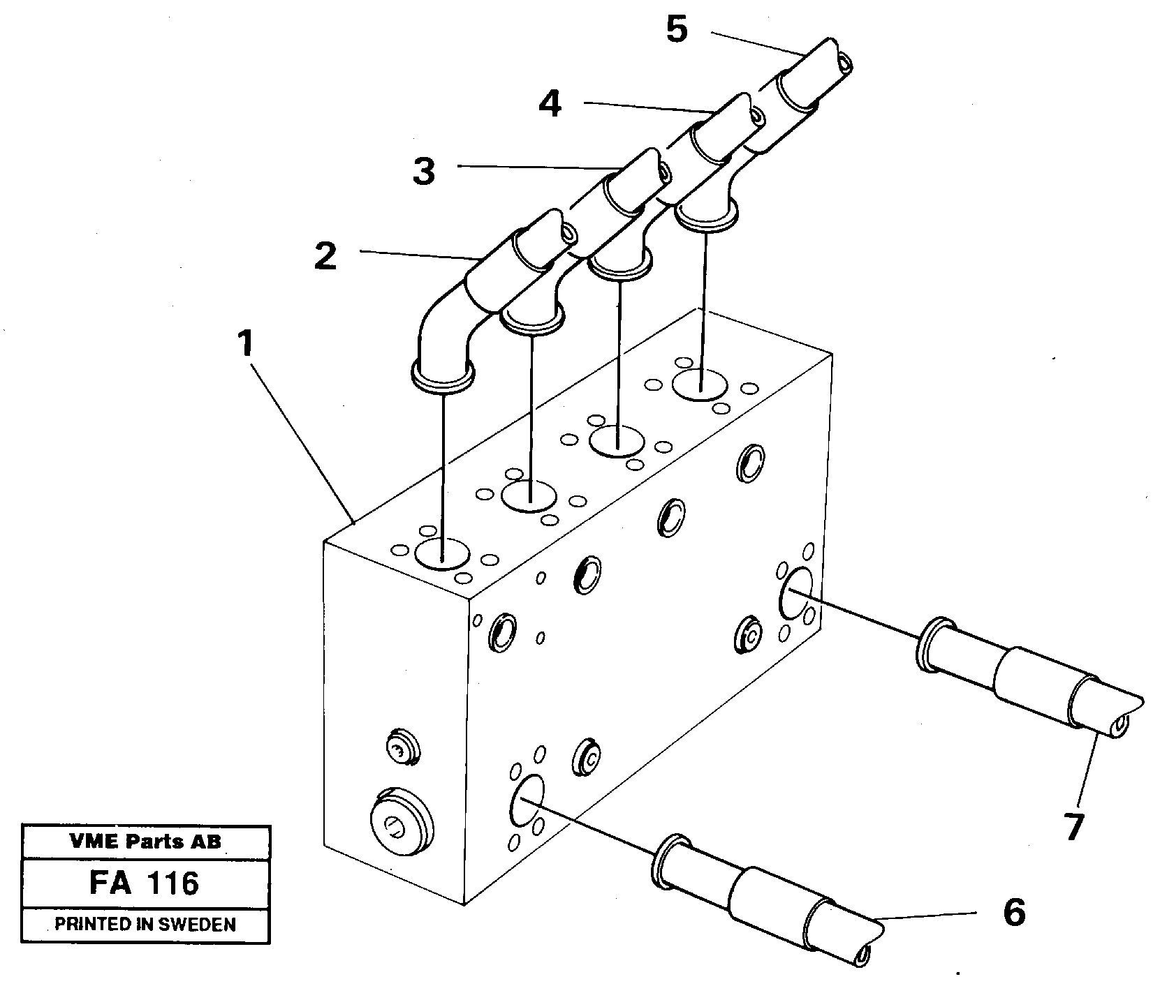 Connection block with hoses — volvo parts diagram