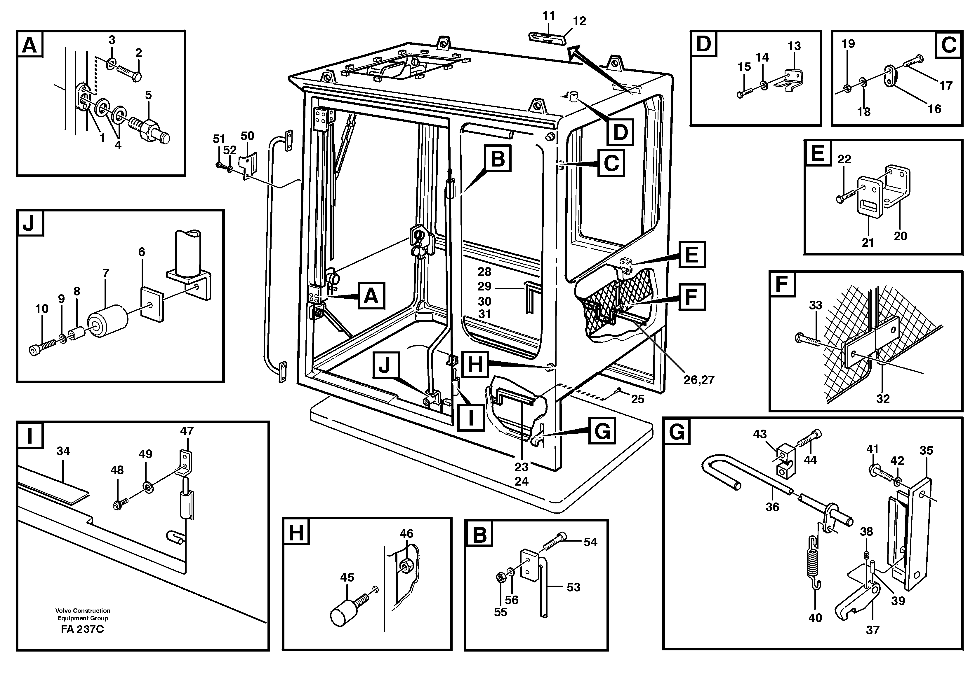 Interior components — volvo parts diagram