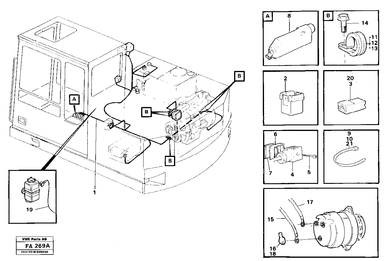 Cable harness, upper section — volvo parts diagram