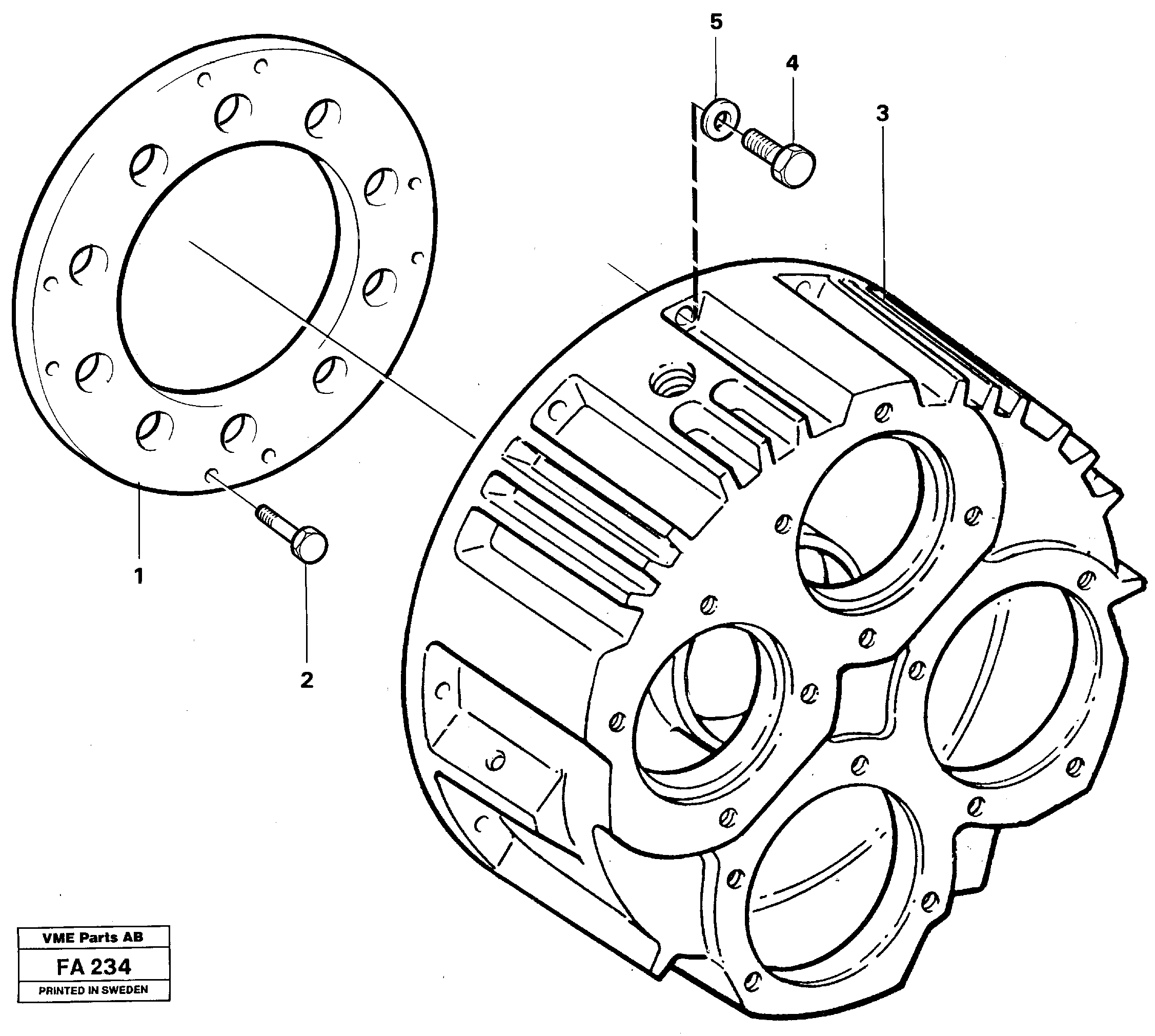 Assembly pump gear box — volvo parts diagram