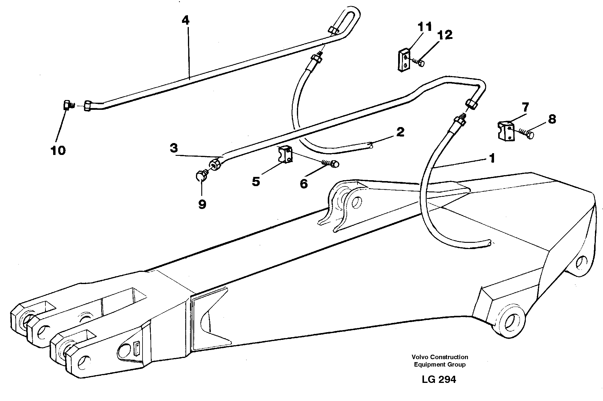 Hammer hydraulics on dipper arm, 2.00 m, 2.40 m, 2.80 m. — volvo parts diagram