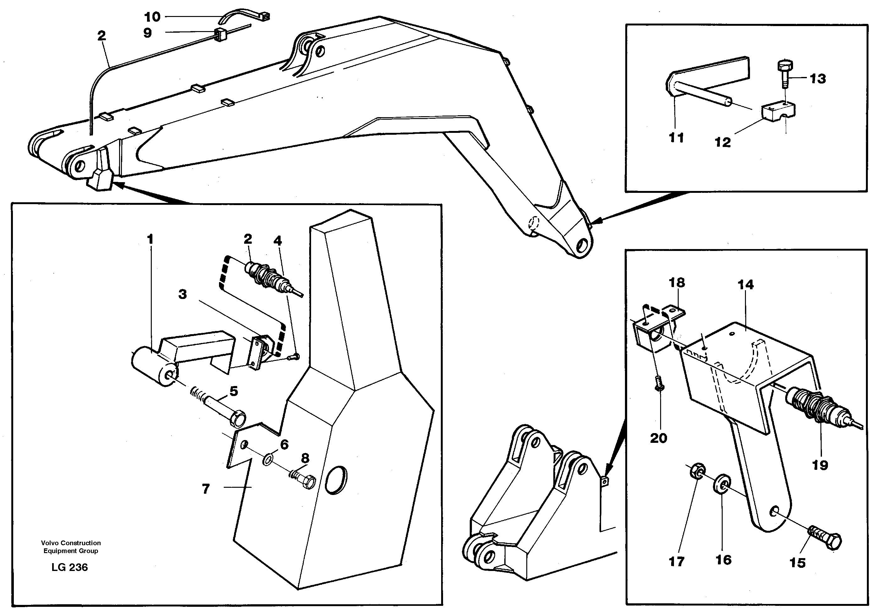 Electric insatallation onbackhoe equipment — volvo parts diagram
