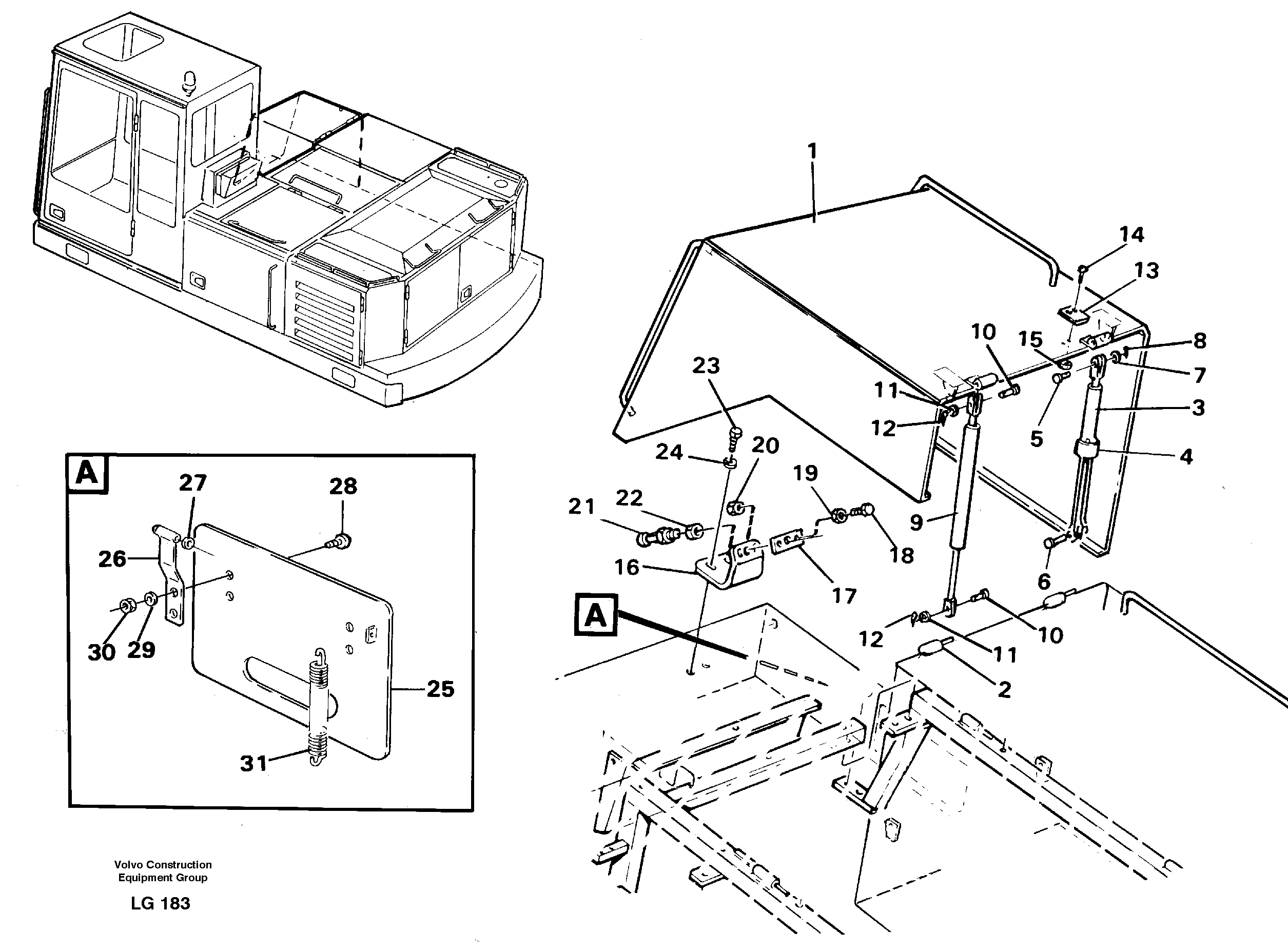 Casing over battery — volvo parts diagram