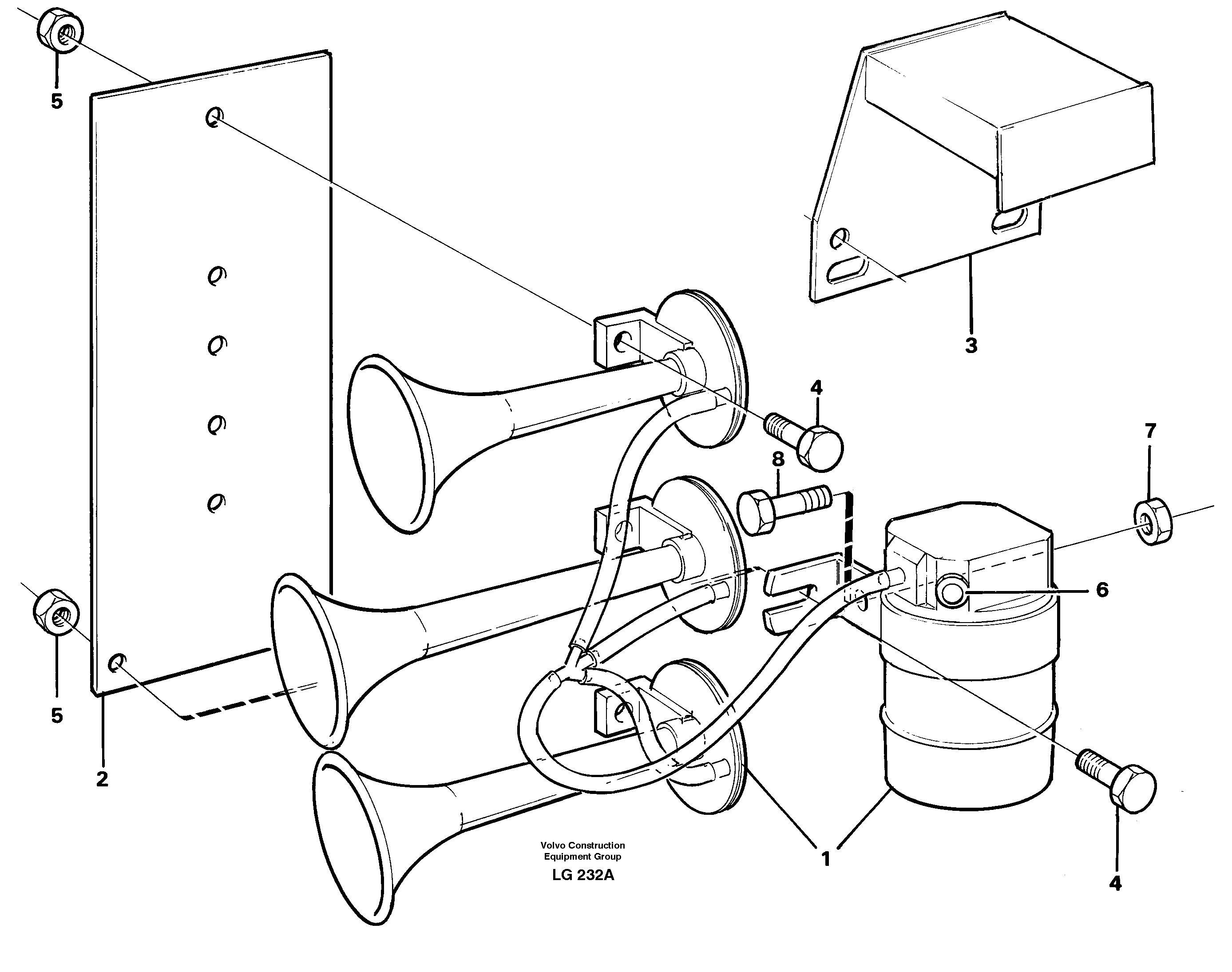 Compressor horn — volvo parts diagram