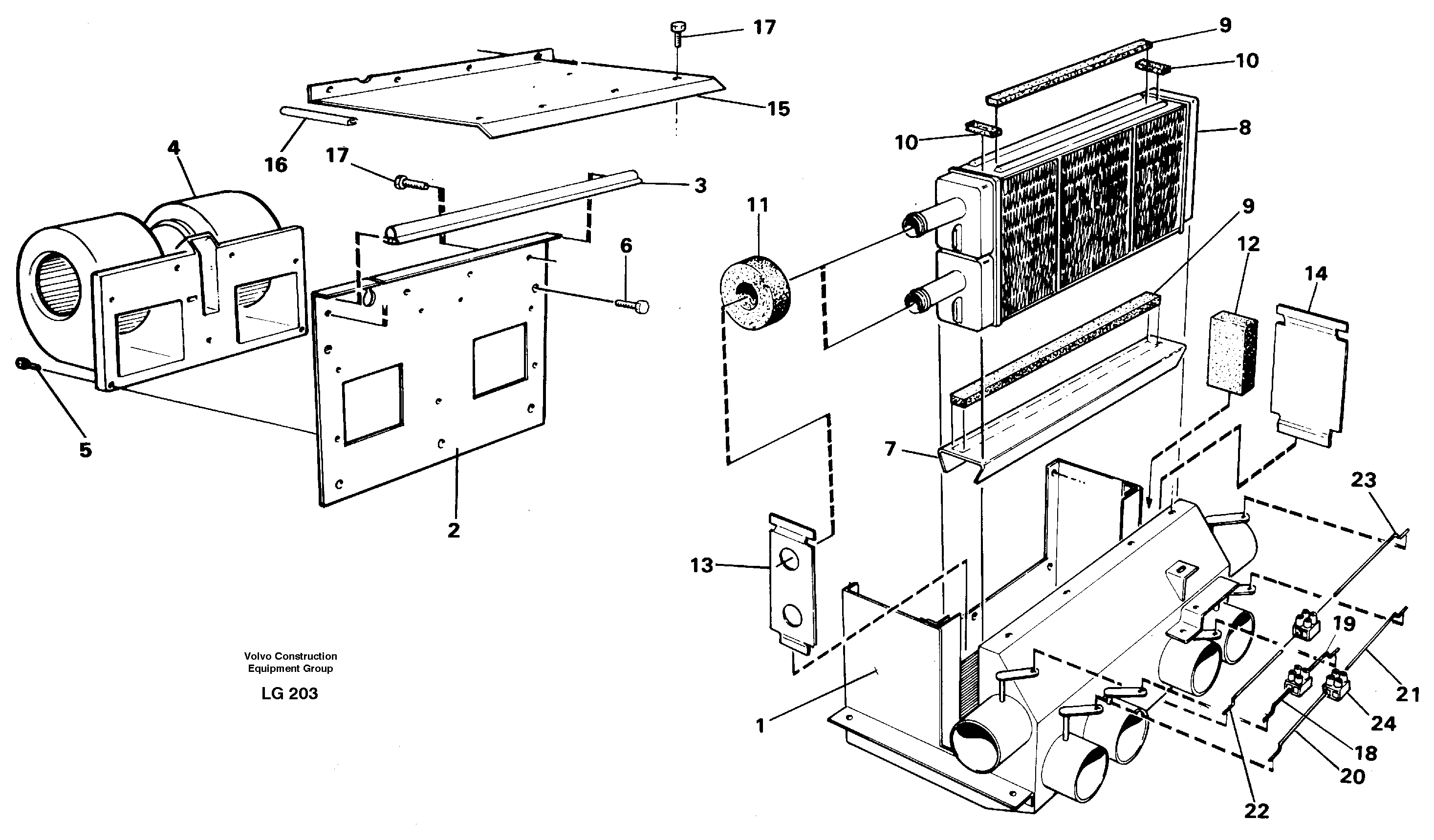 Cab heater — volvo parts diagram