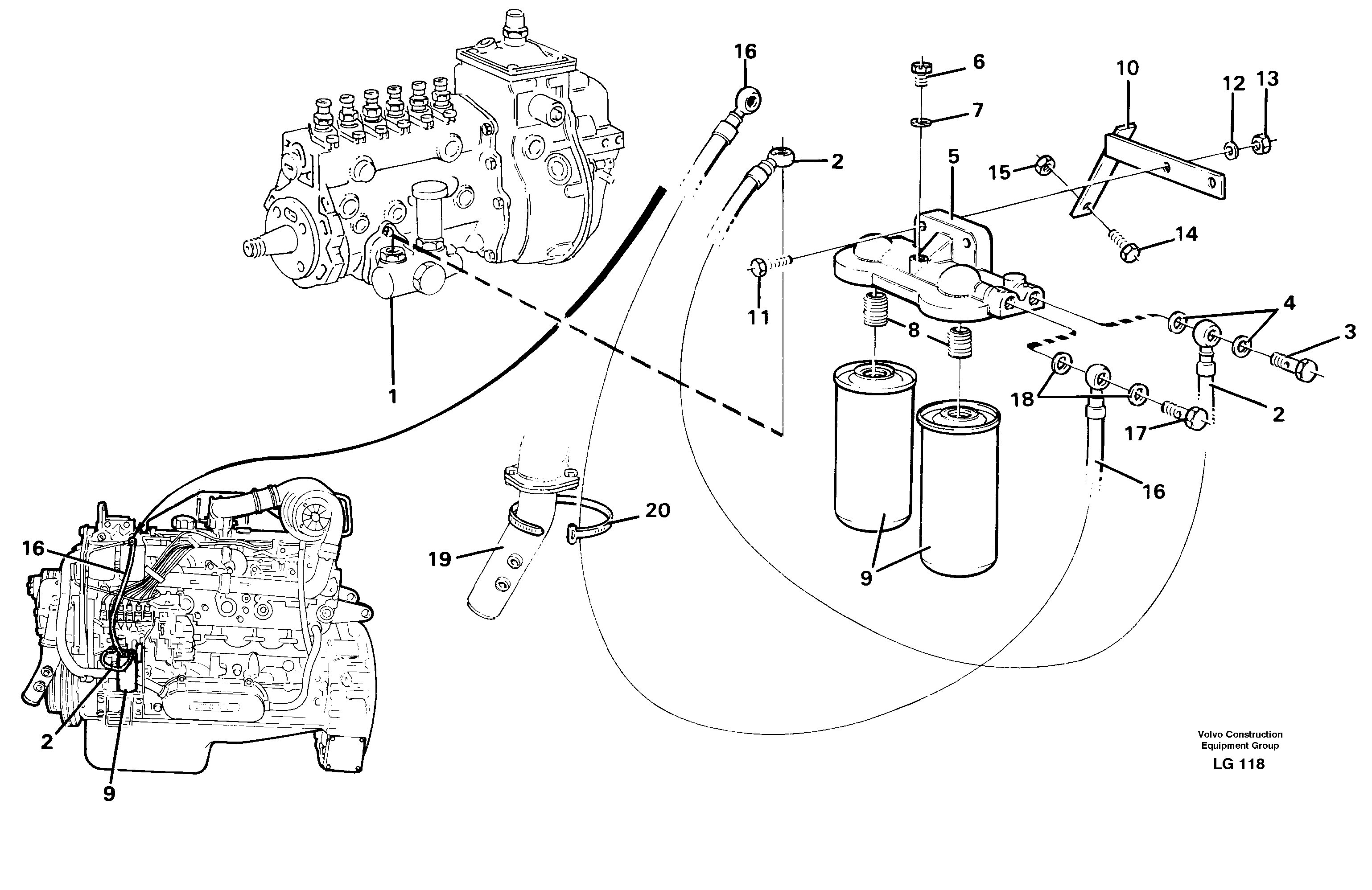 Extra fuel filter — volvo parts diagram