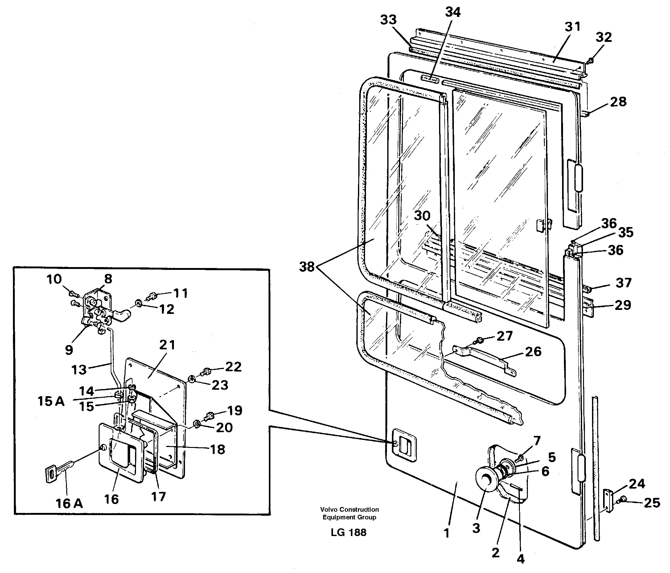 Door, operator's cab — volvo parts diagram