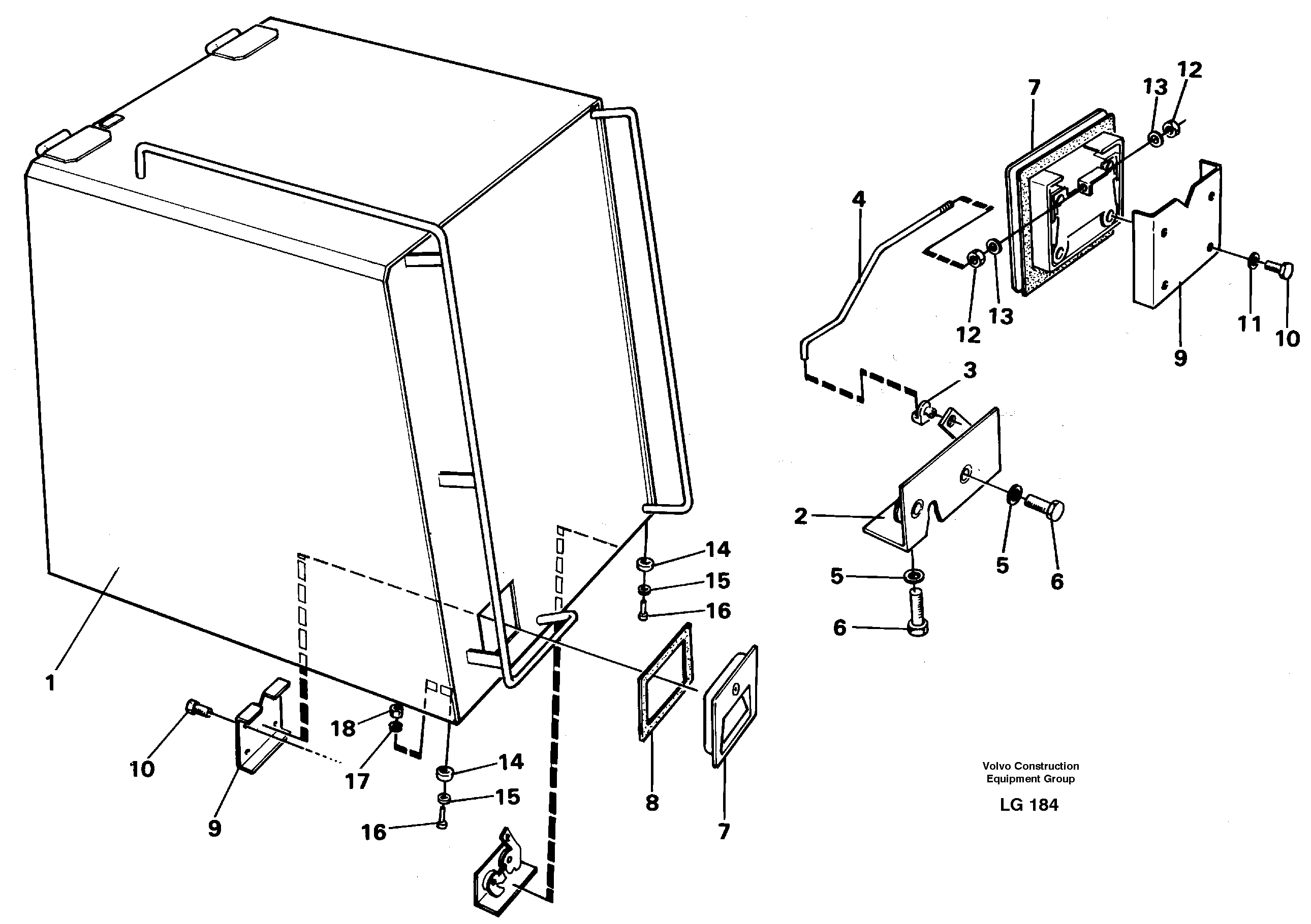 Casing over battery — volvo parts diagram