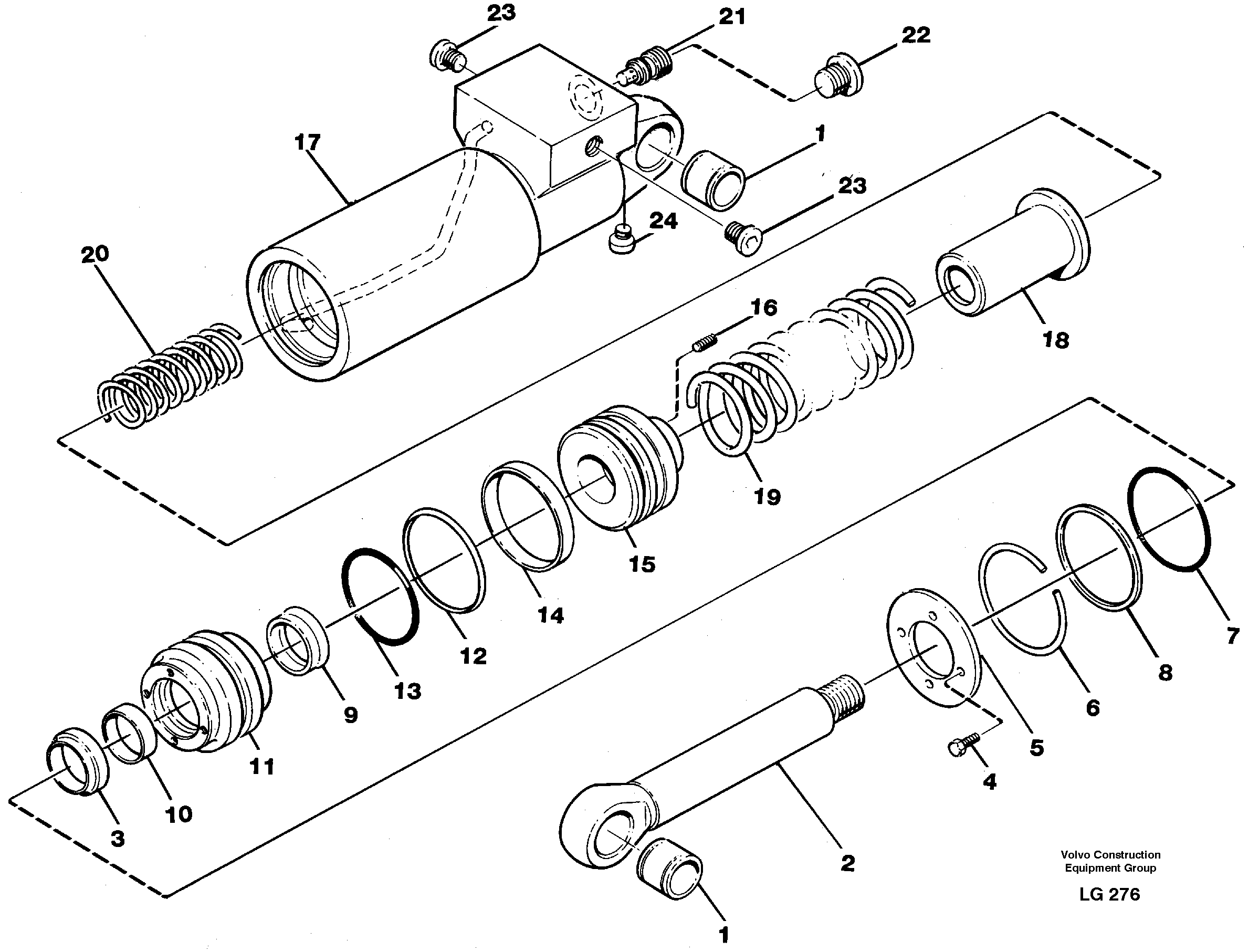 Hydraulic cylinder, quick attachment — volvo parts diagram