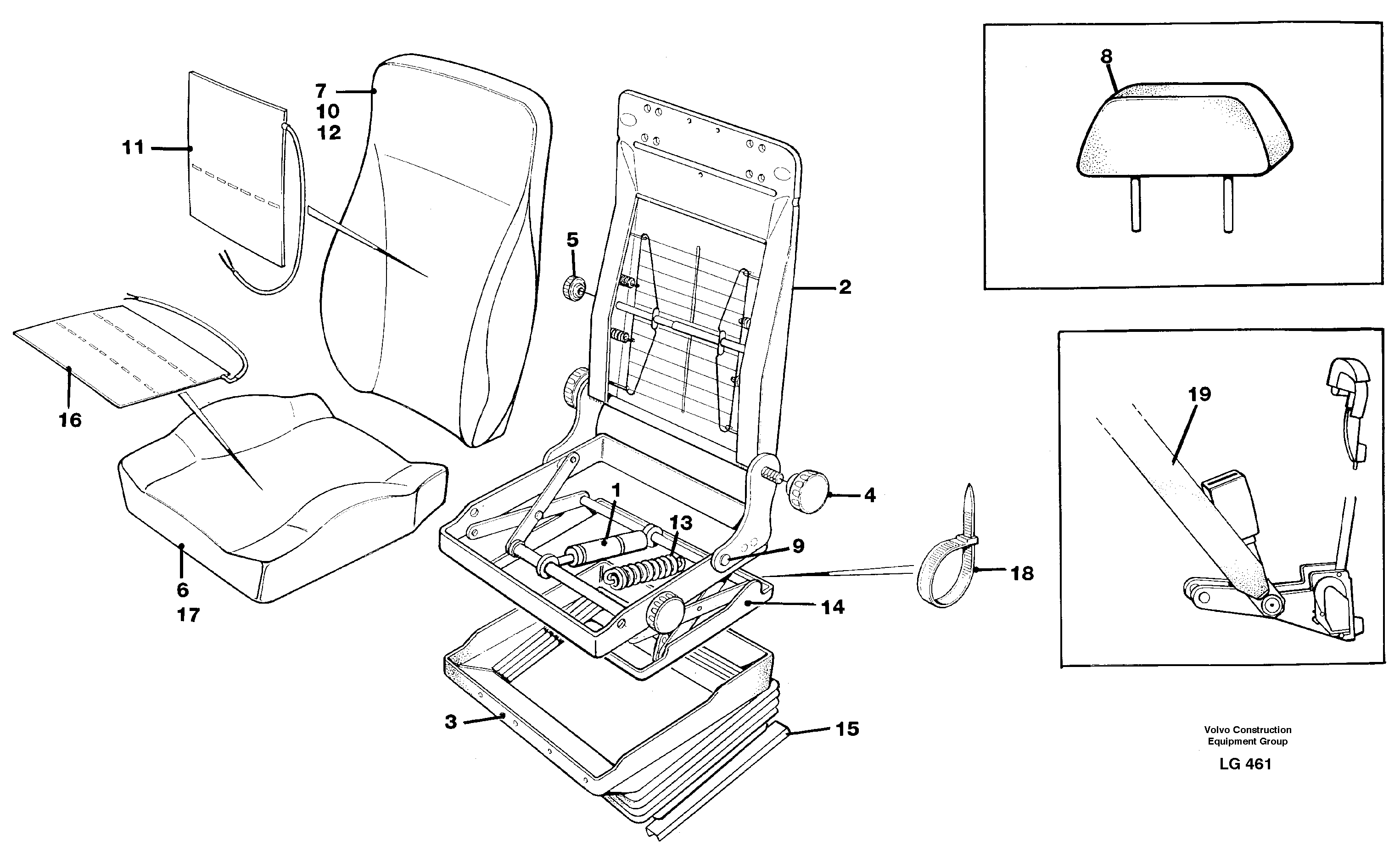 Operator's seat Be-ge — volvo parts diagram
