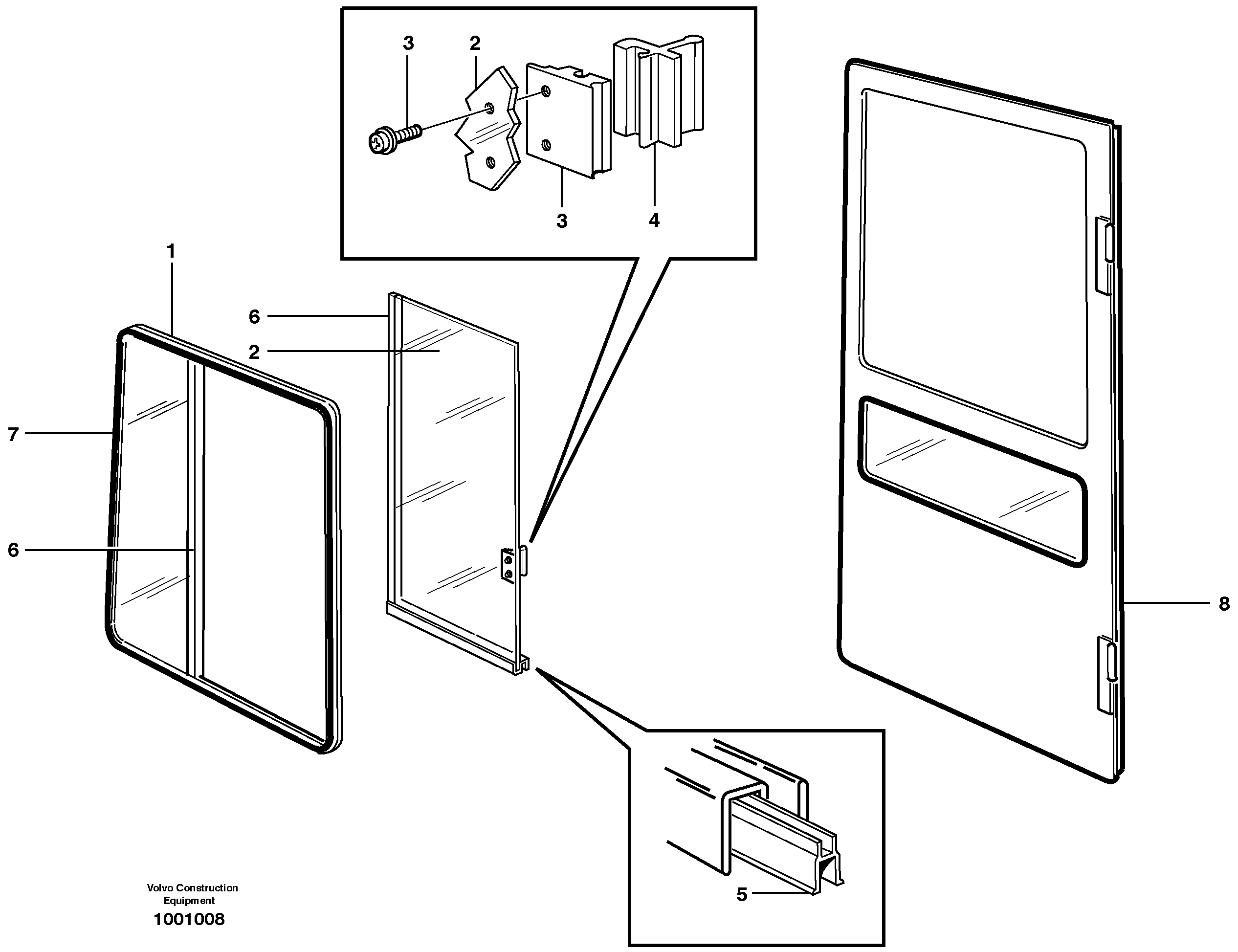 Sliding window  SER NO 2233 - — volvo parts diagram
