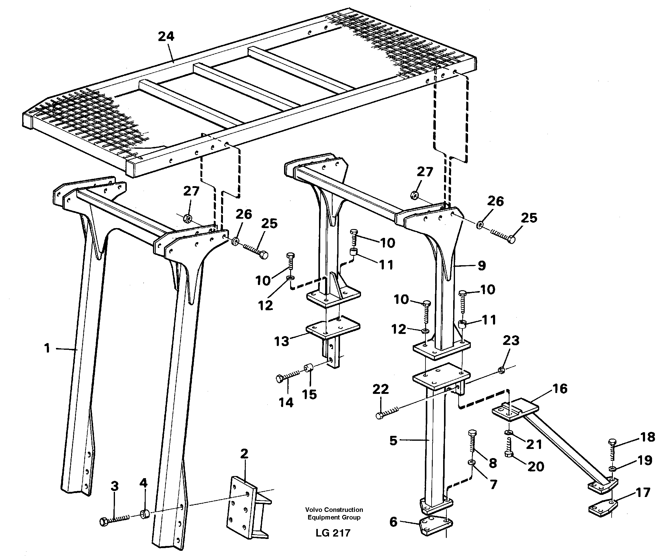 Protection over drivers cab  14261349 — volvo parts diagram