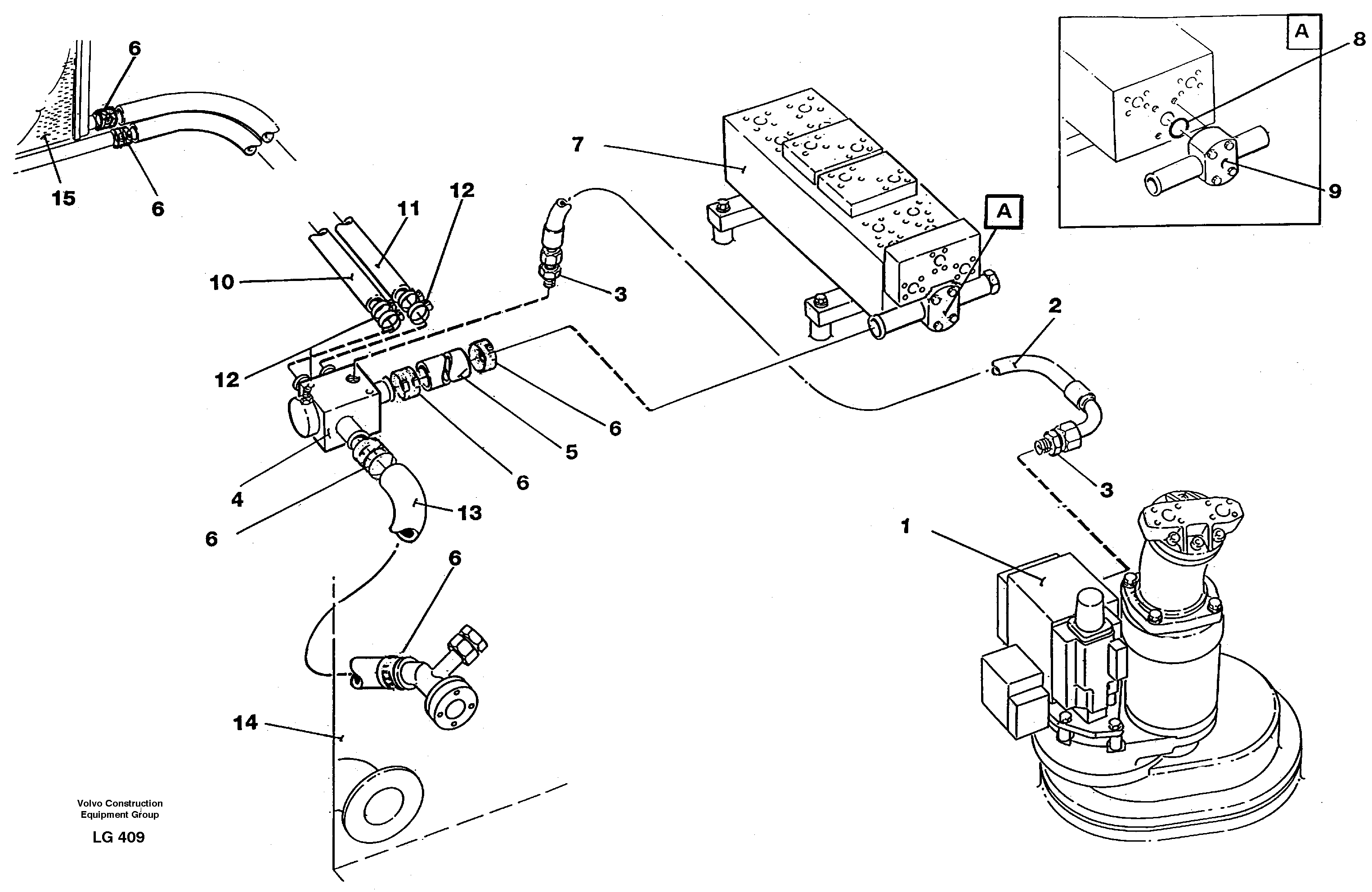 Hydraulic system, return lines — volvo parts diagram