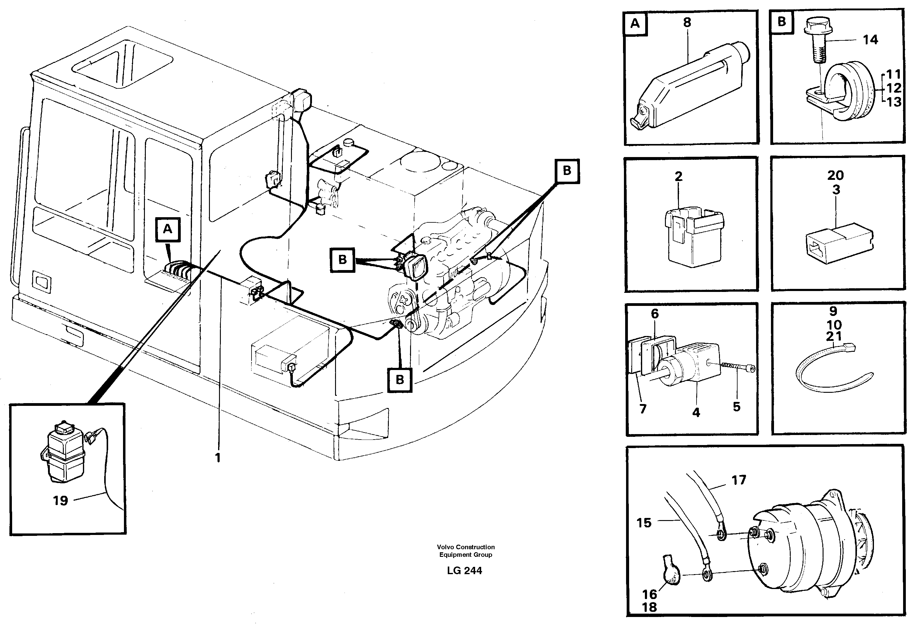 Cable harness, upper section — volvo parts diagram