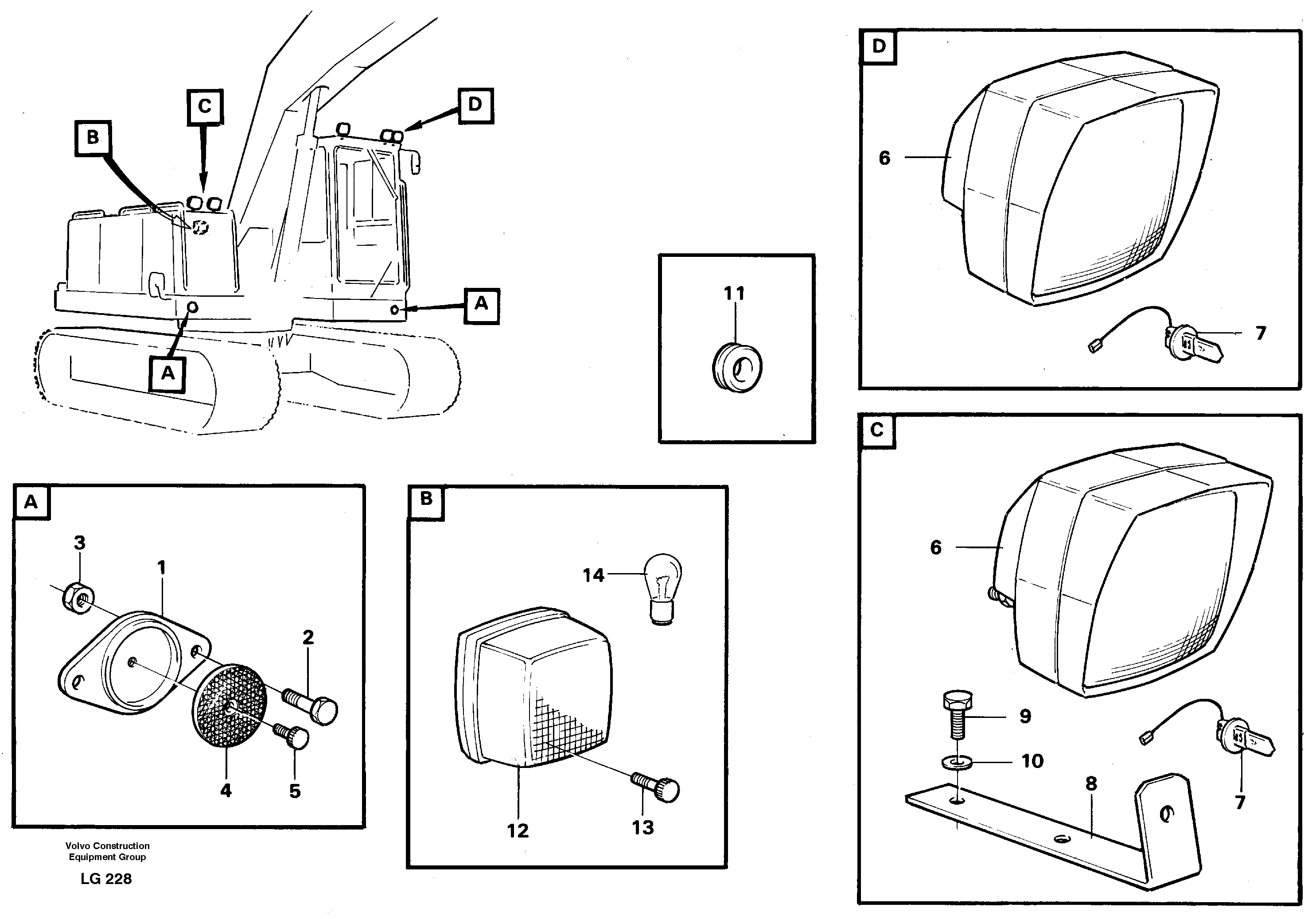 Lighting, front — volvo parts diagram
