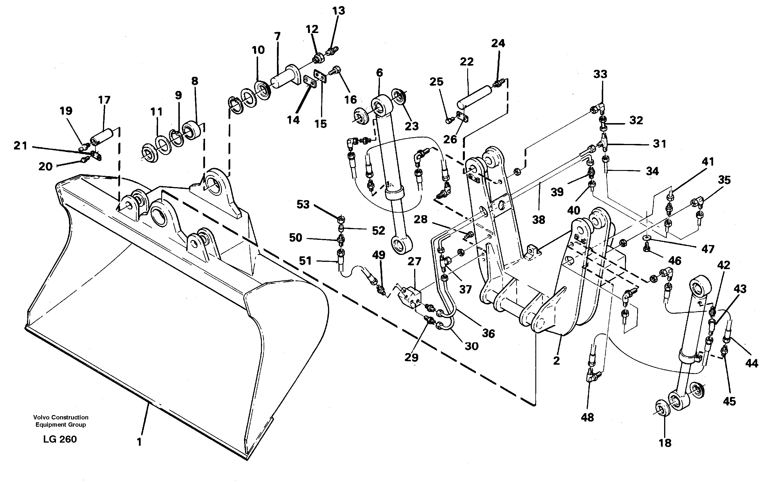 Articulated slope buckets — volvo parts diagram