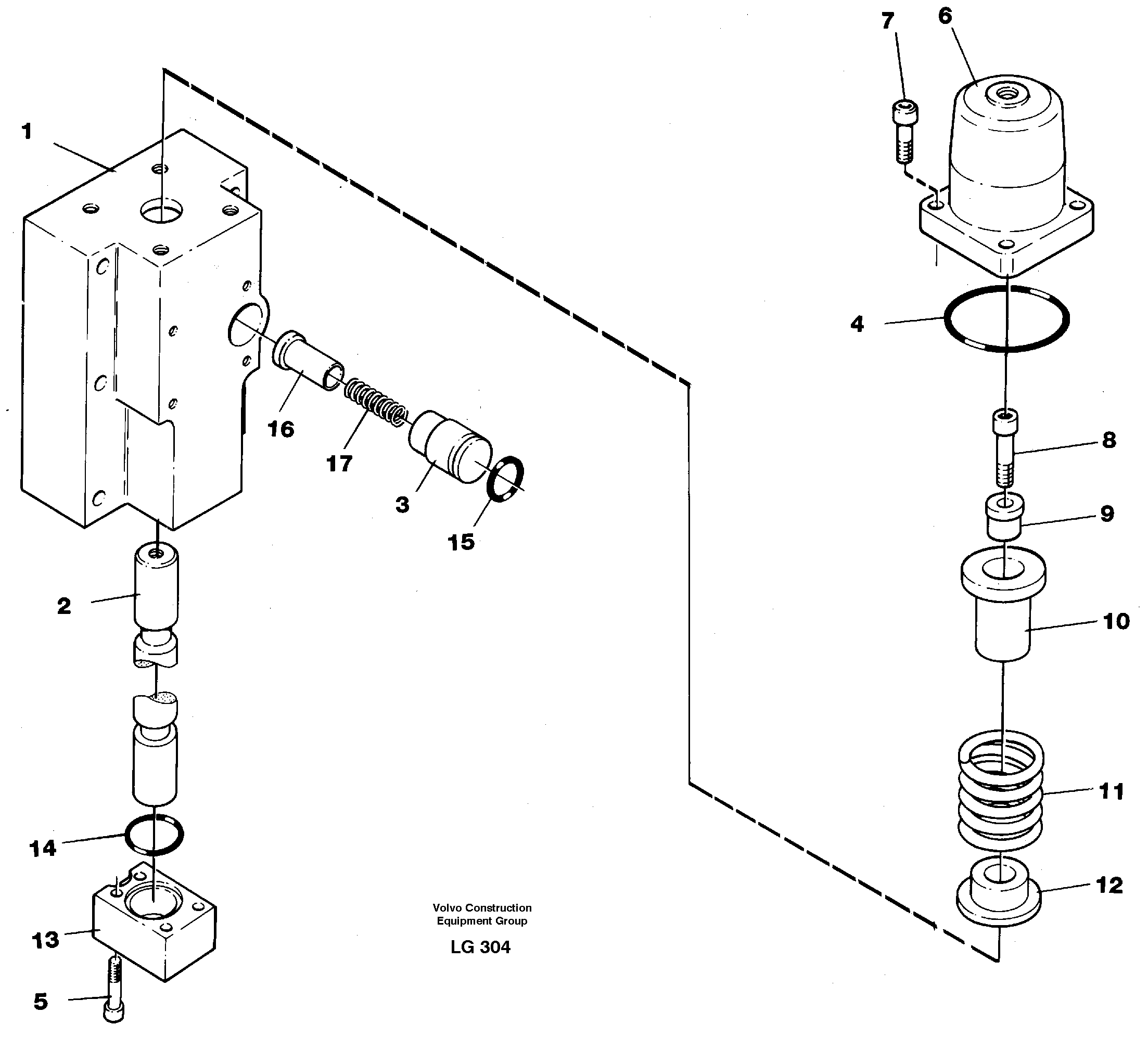 Four-way valve, boom primary — volvo parts diagram
