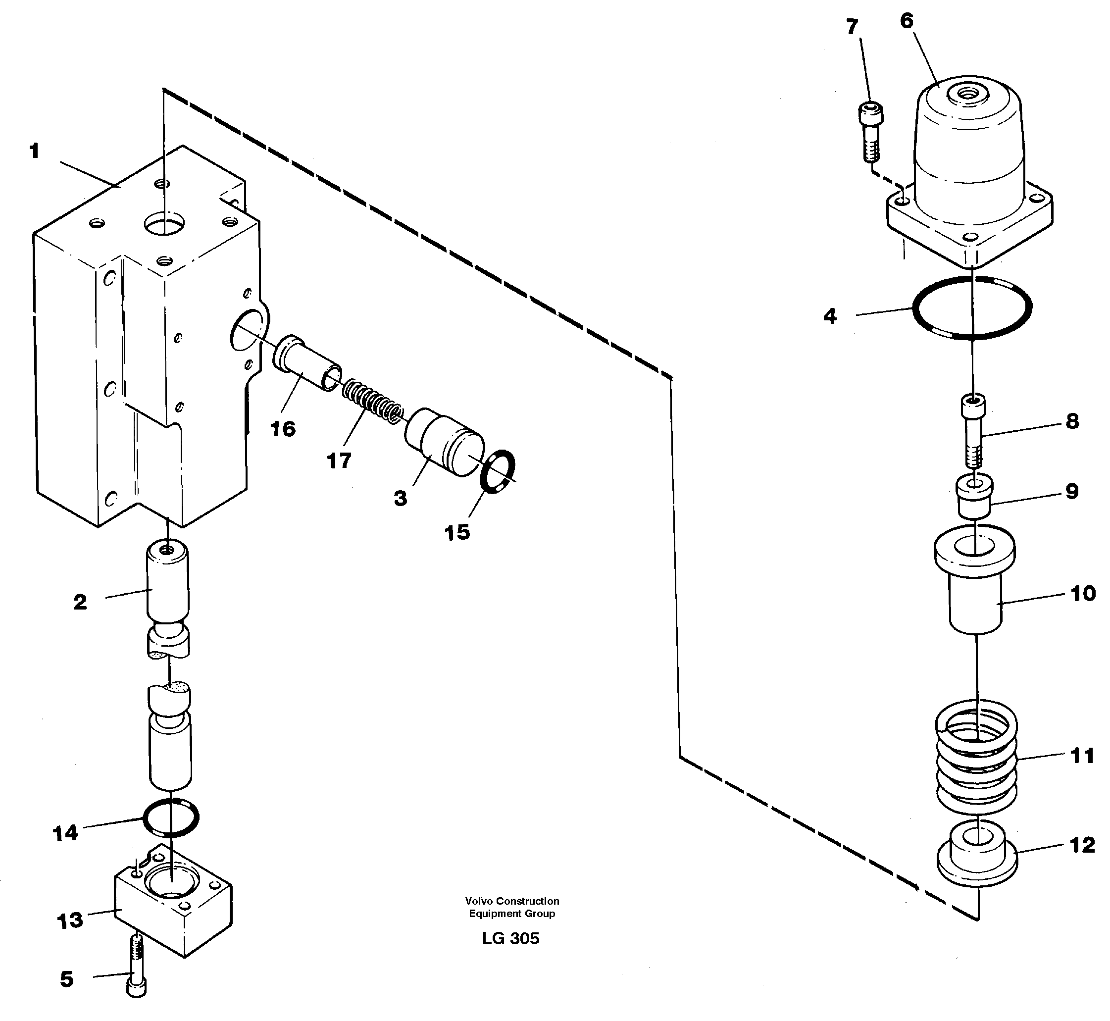 Four-way valve, dipper primary — volvo parts diagram