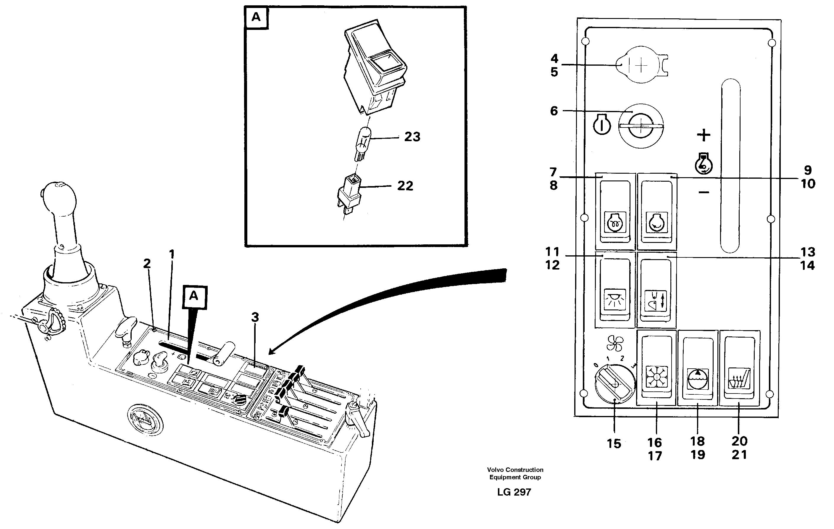 Engine control panel — volvo parts diagram