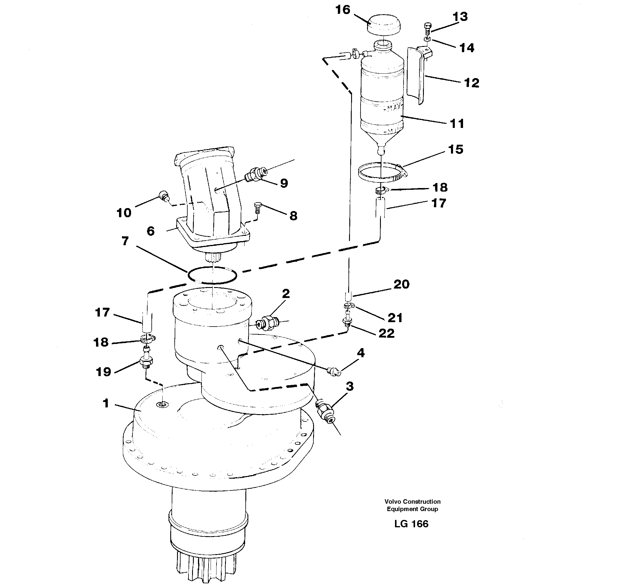 Slewing gear box, compl. — volvo parts diagram