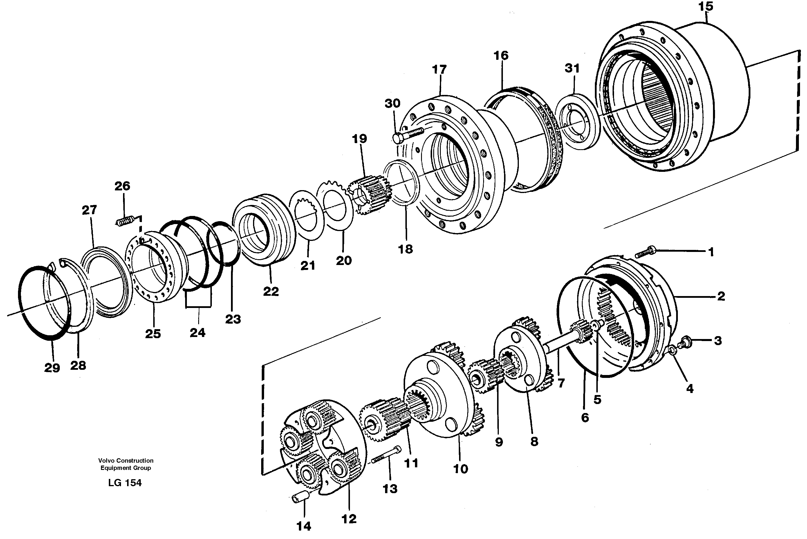 Planetary gear, travel — volvo parts diagram