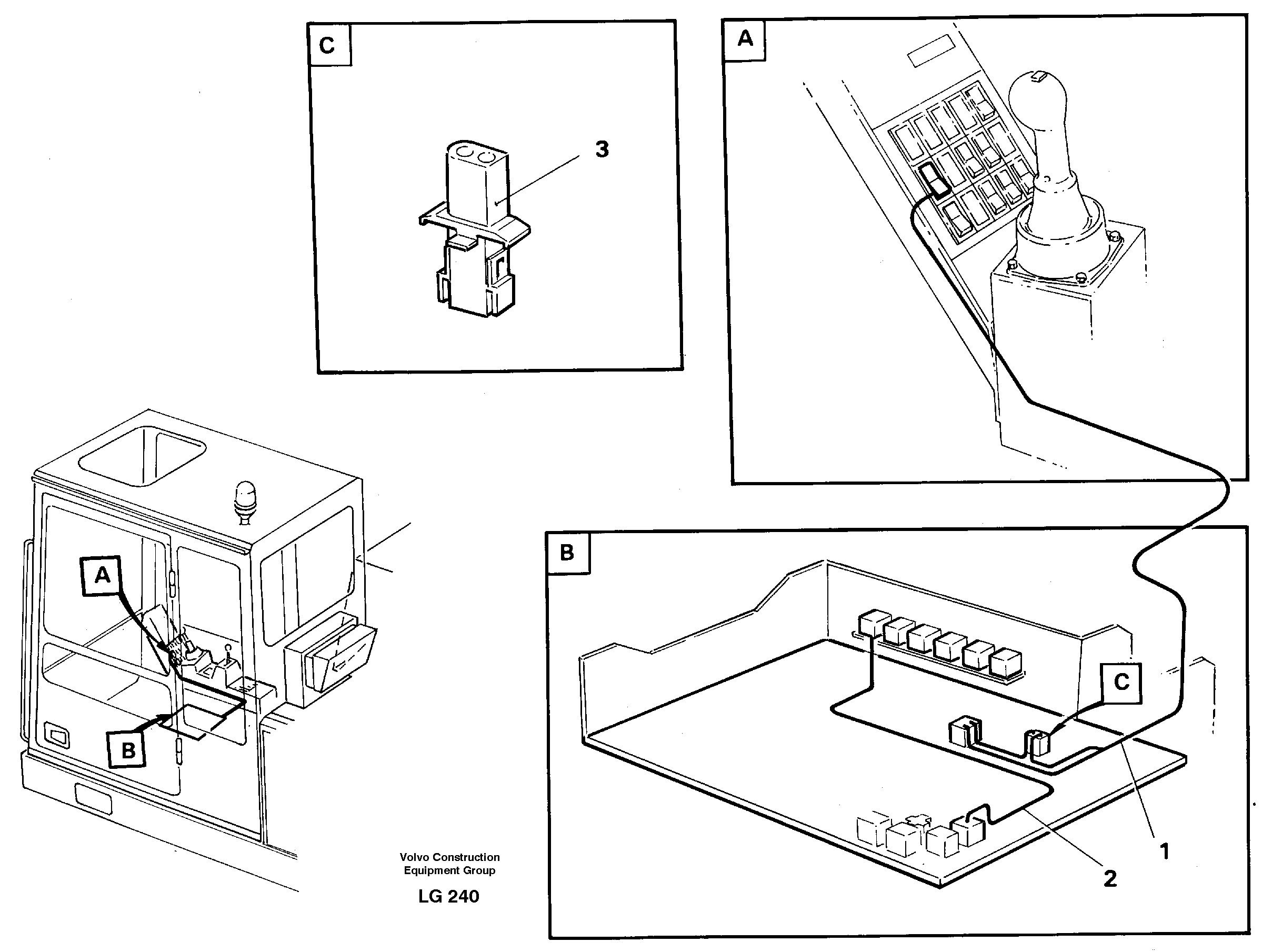 Electric intallation of hammer/shears on monoboomin base machine  14265854 — volvo parts diagram