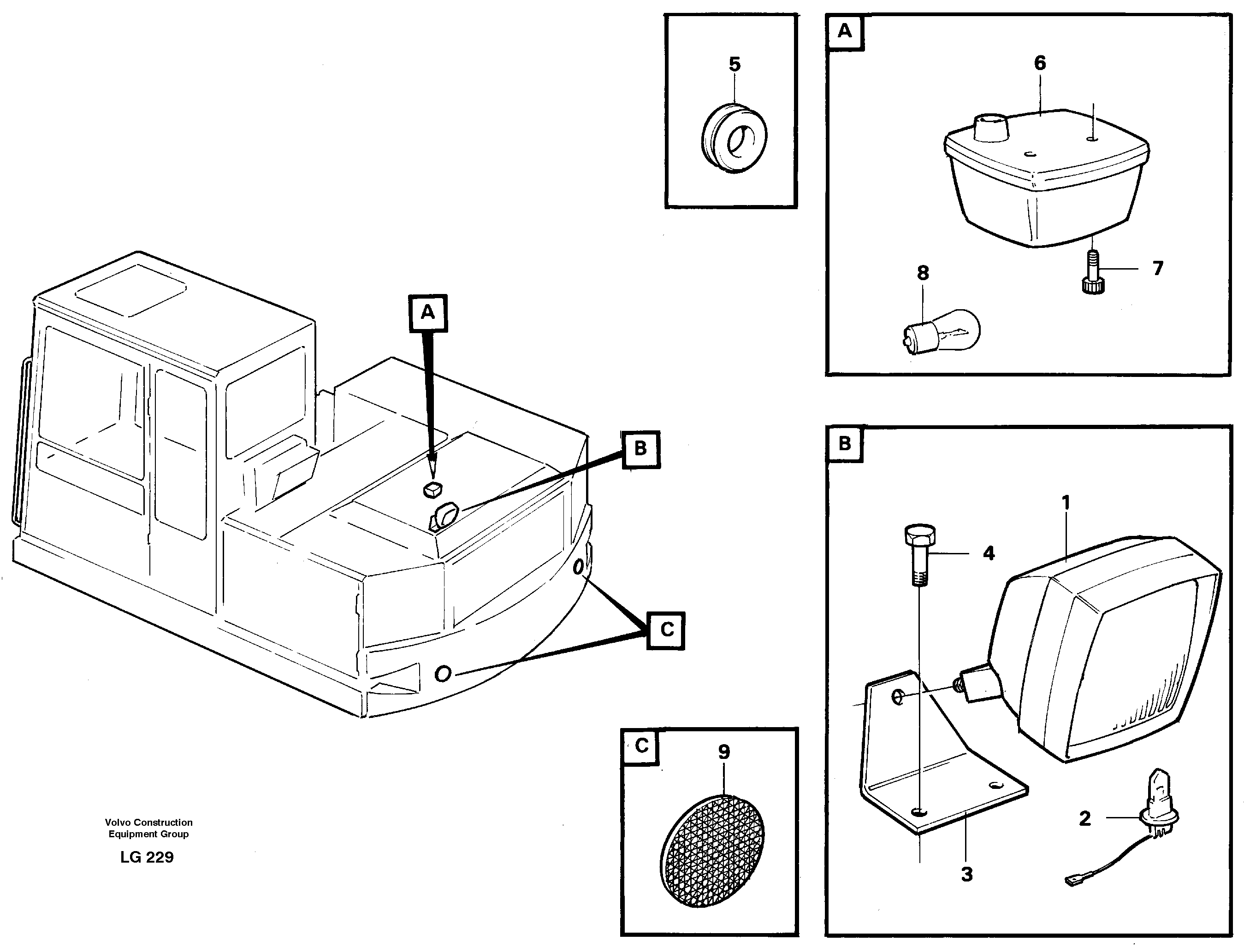 Lighting, rear — volvo parts diagram