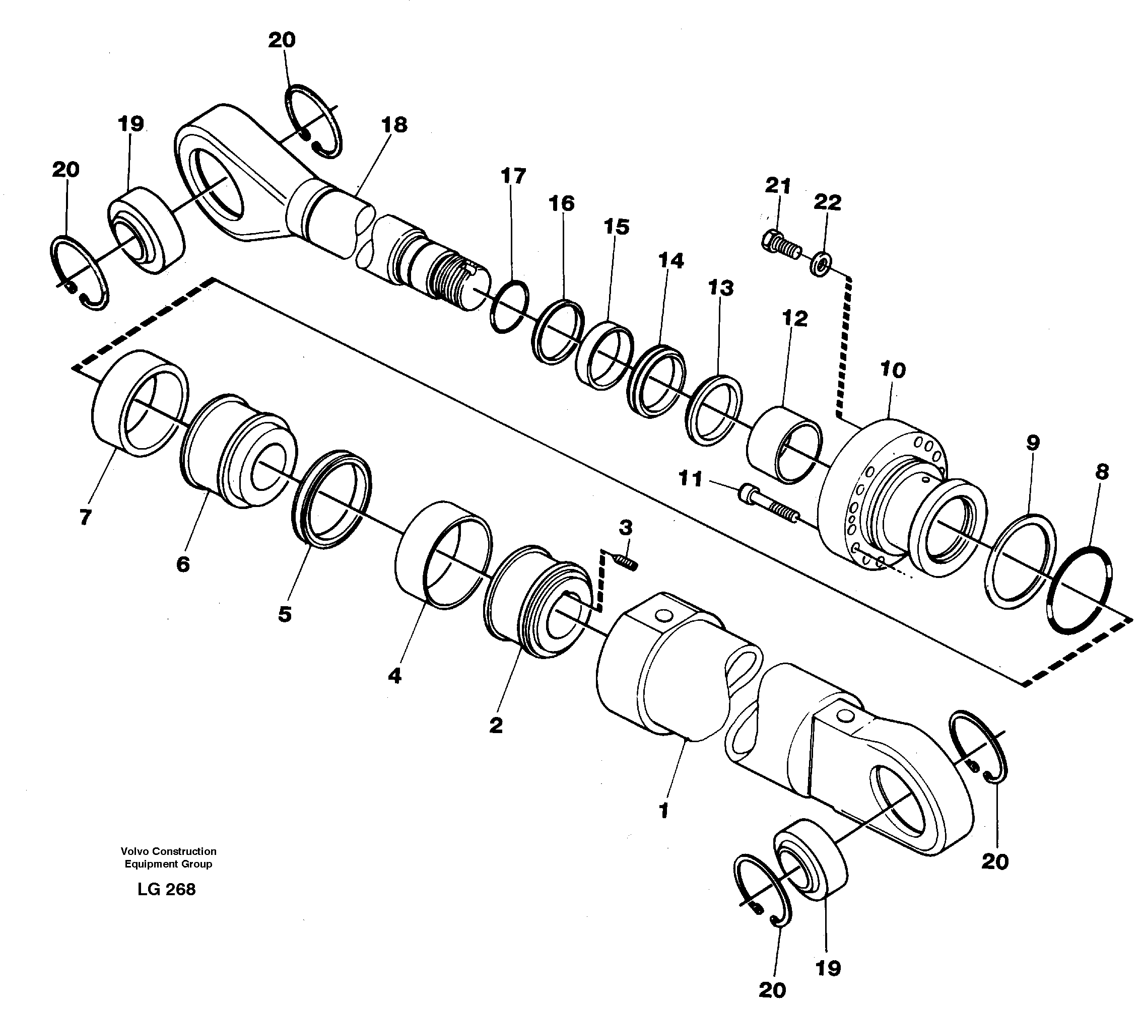 Boom cylinder, monobloc boom — volvo parts diagram
