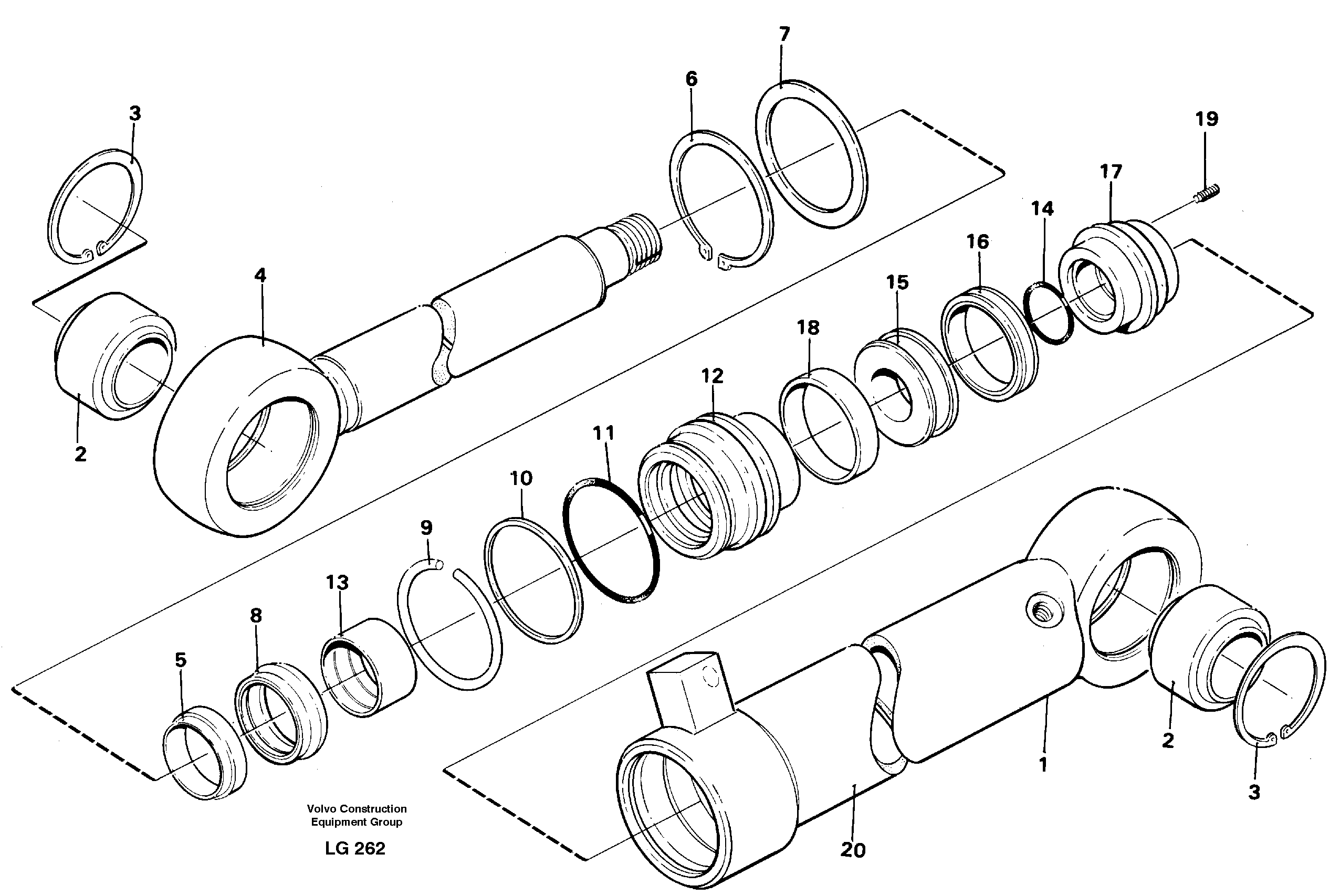 Hydraulic cylinder, slope bucket — volvo parts diagram
