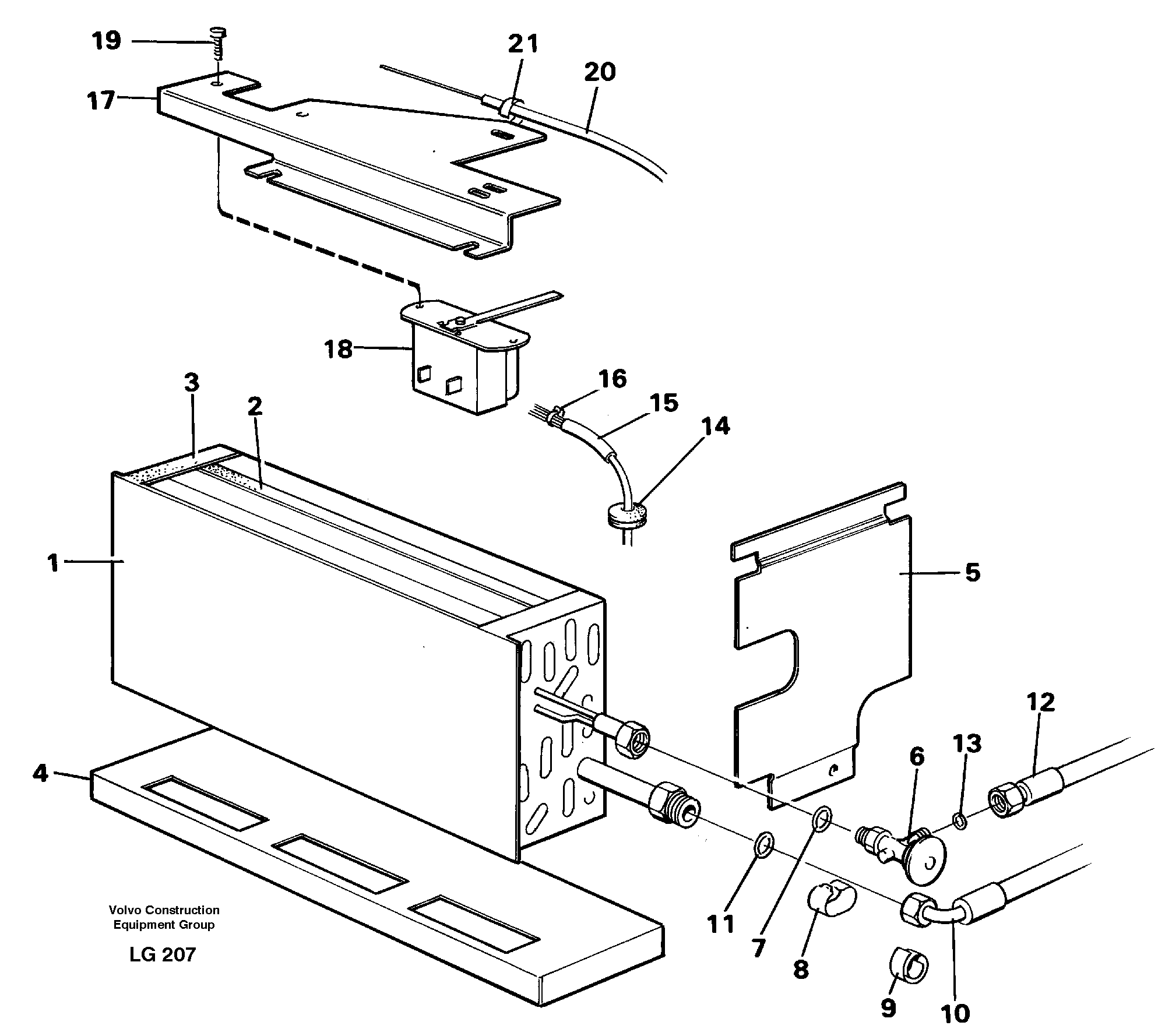 Evaporator with fitting parts Cooling agent R12,r134a  14256843,14259988 — volvo parts diagram