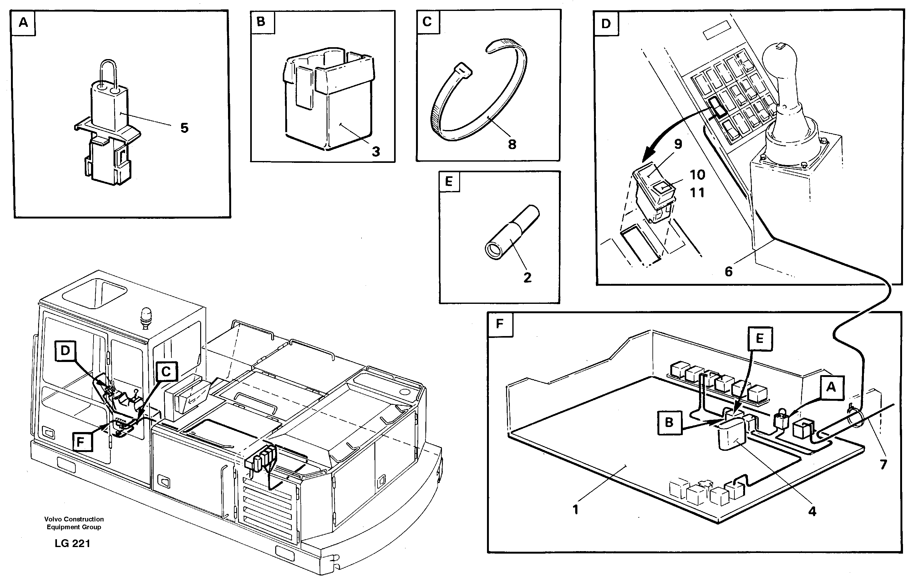 Electric inst. of hammer/shears for  adj. boom in base machine  14260165,14265856 — volvo parts diagram