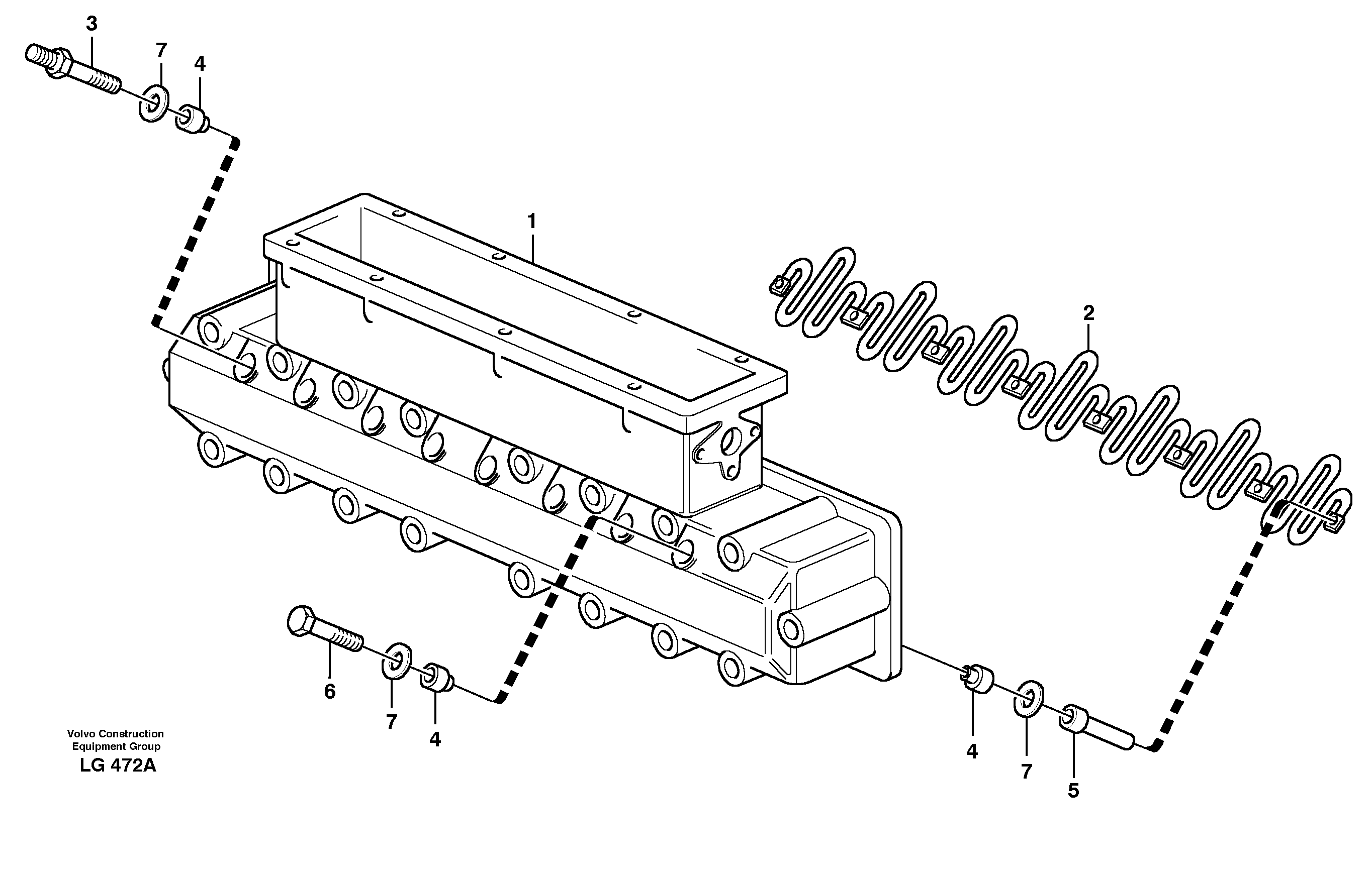 Induction manifold with fitting parts — volvo parts diagram