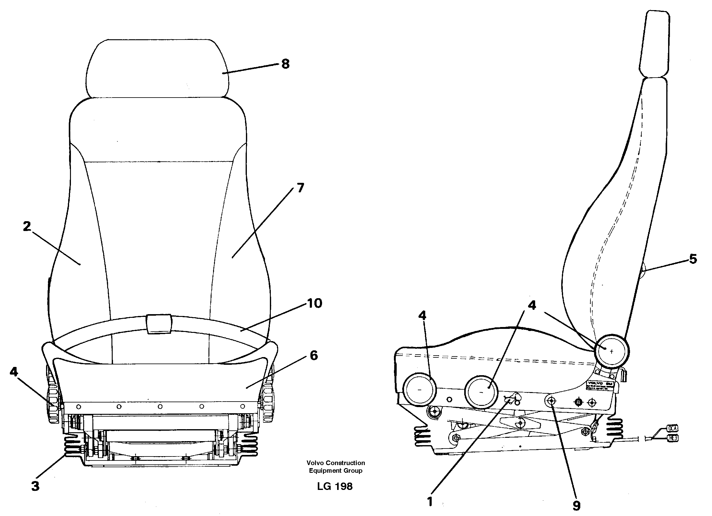 Operator's seat Be-ge  SER NO -2330 — volvo parts diagram
