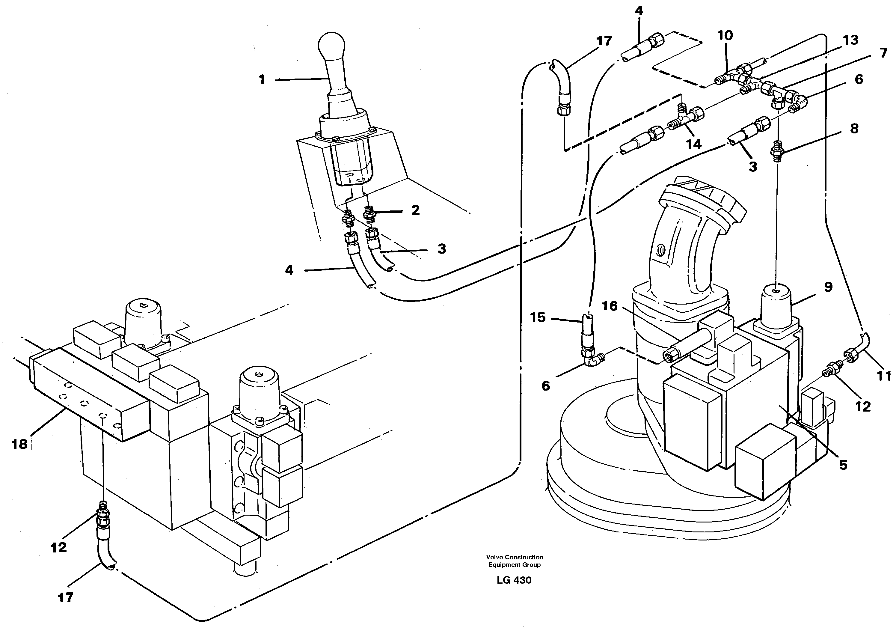 Servo hydraulics, slewing — volvo parts diagram