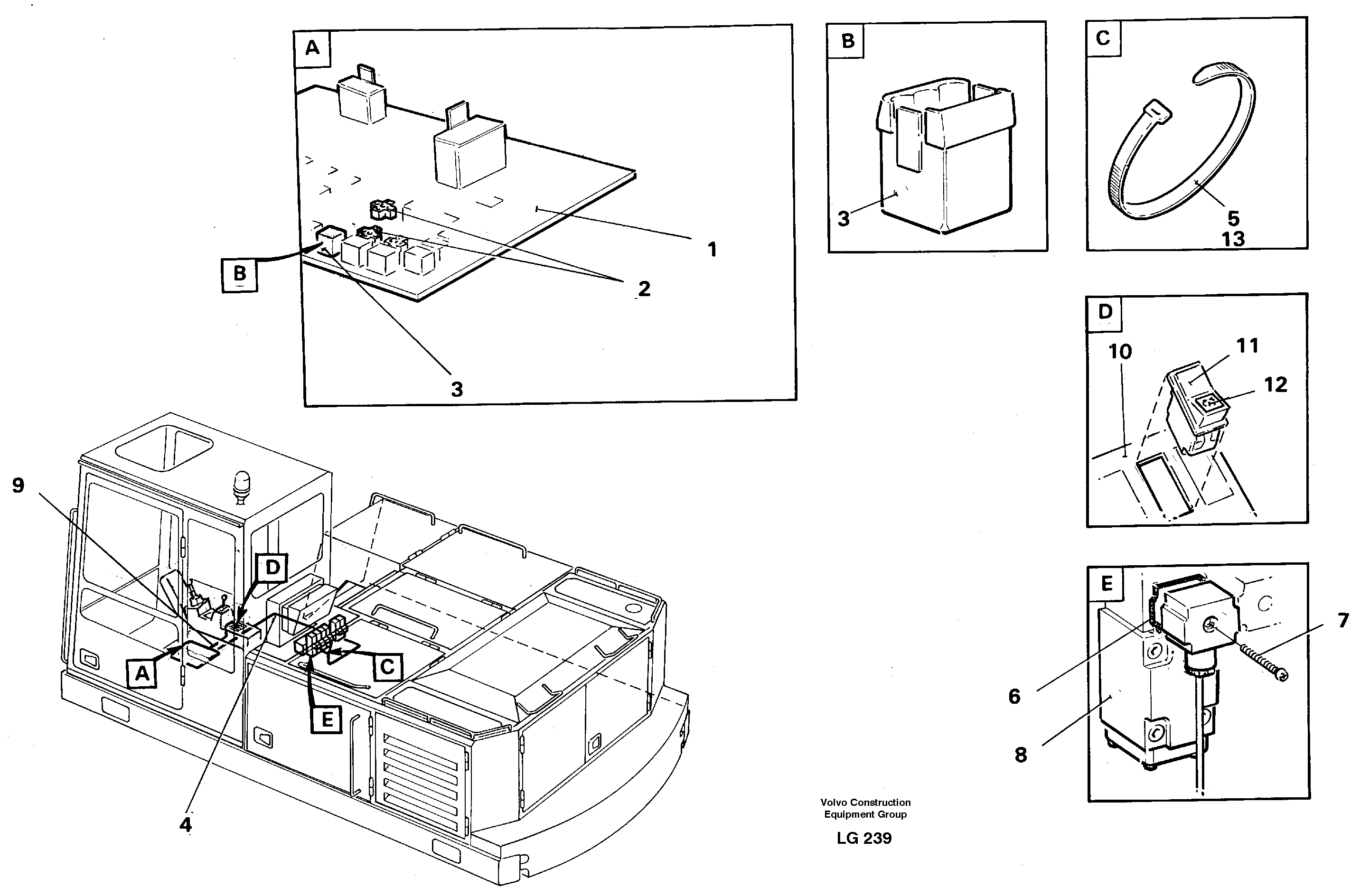 Electric installation forslope bucket/grab equipm.in base machine  14262283 — volvo parts diagram