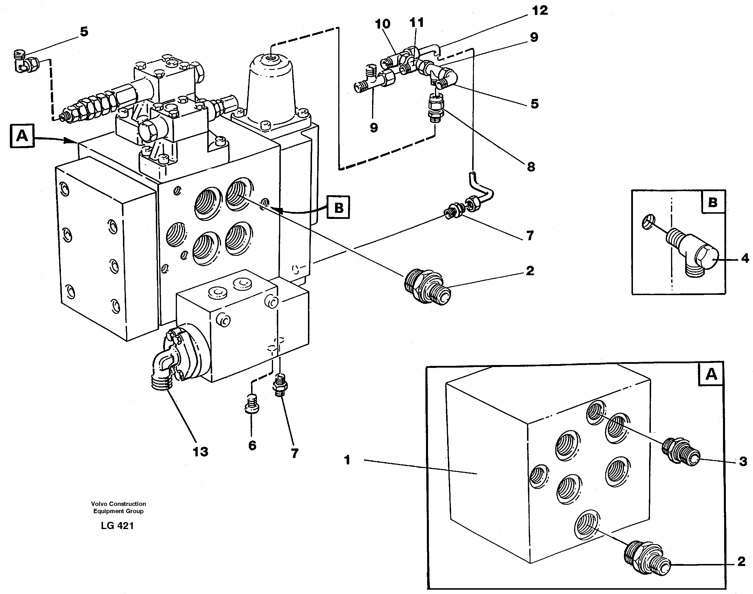 Slew valve assembly Nippels — volvo parts diagram