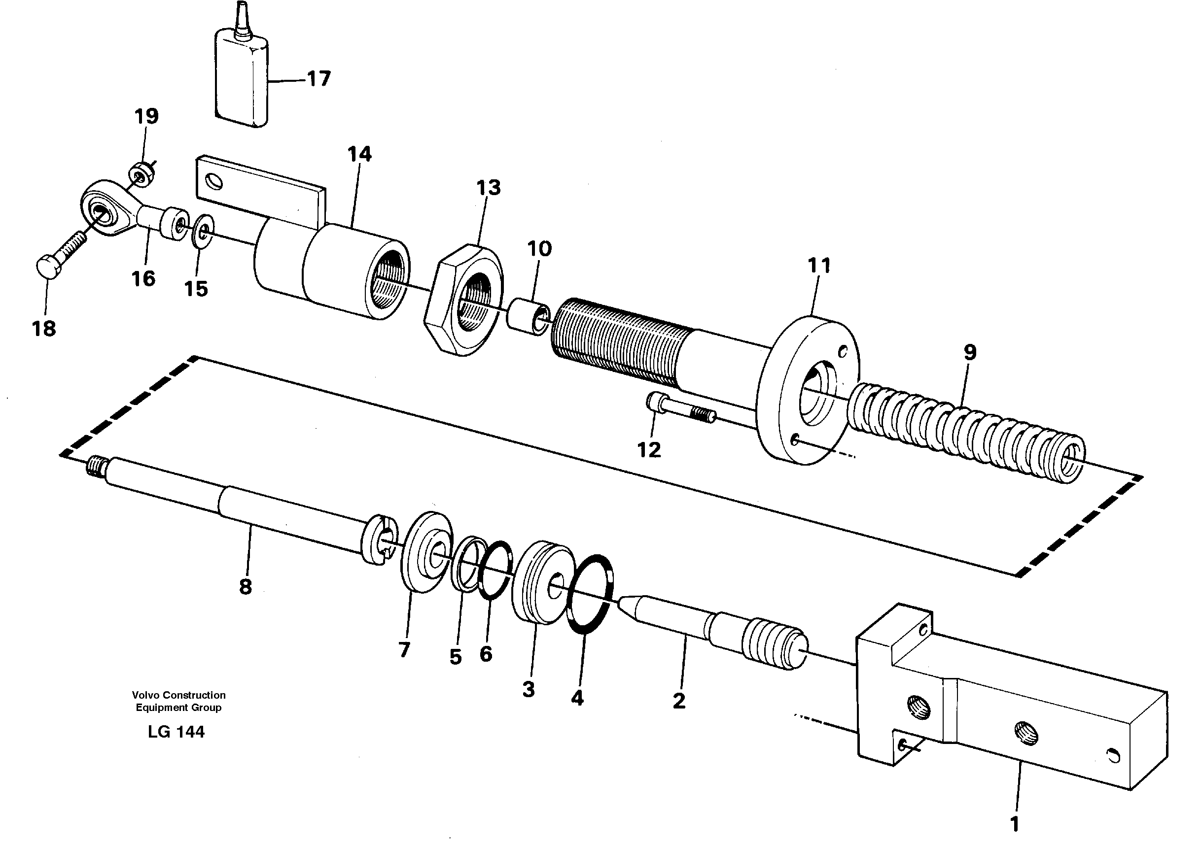 Hydraulic cylinder — volvo parts diagram