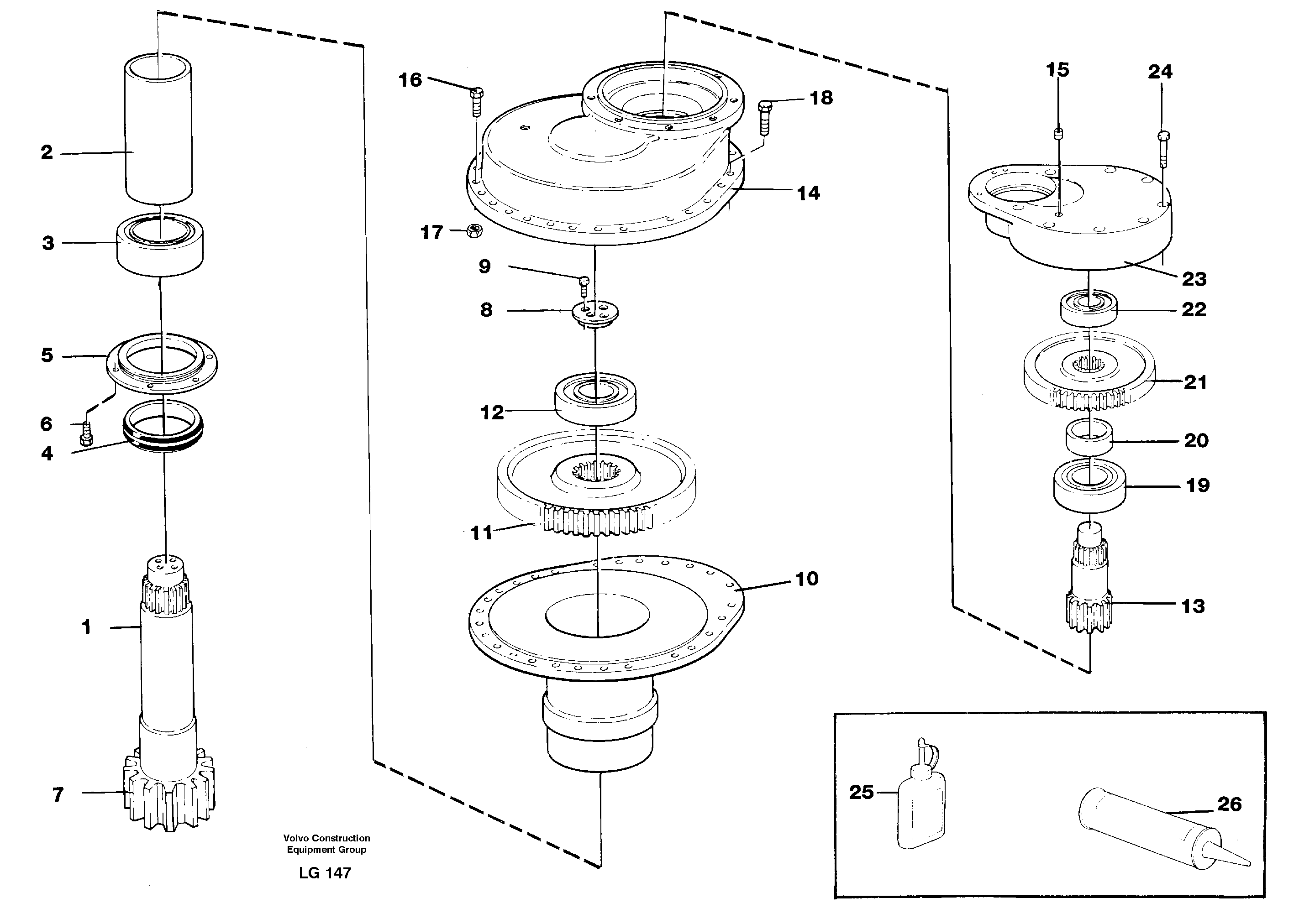 Swing gearbox — volvo parts diagram