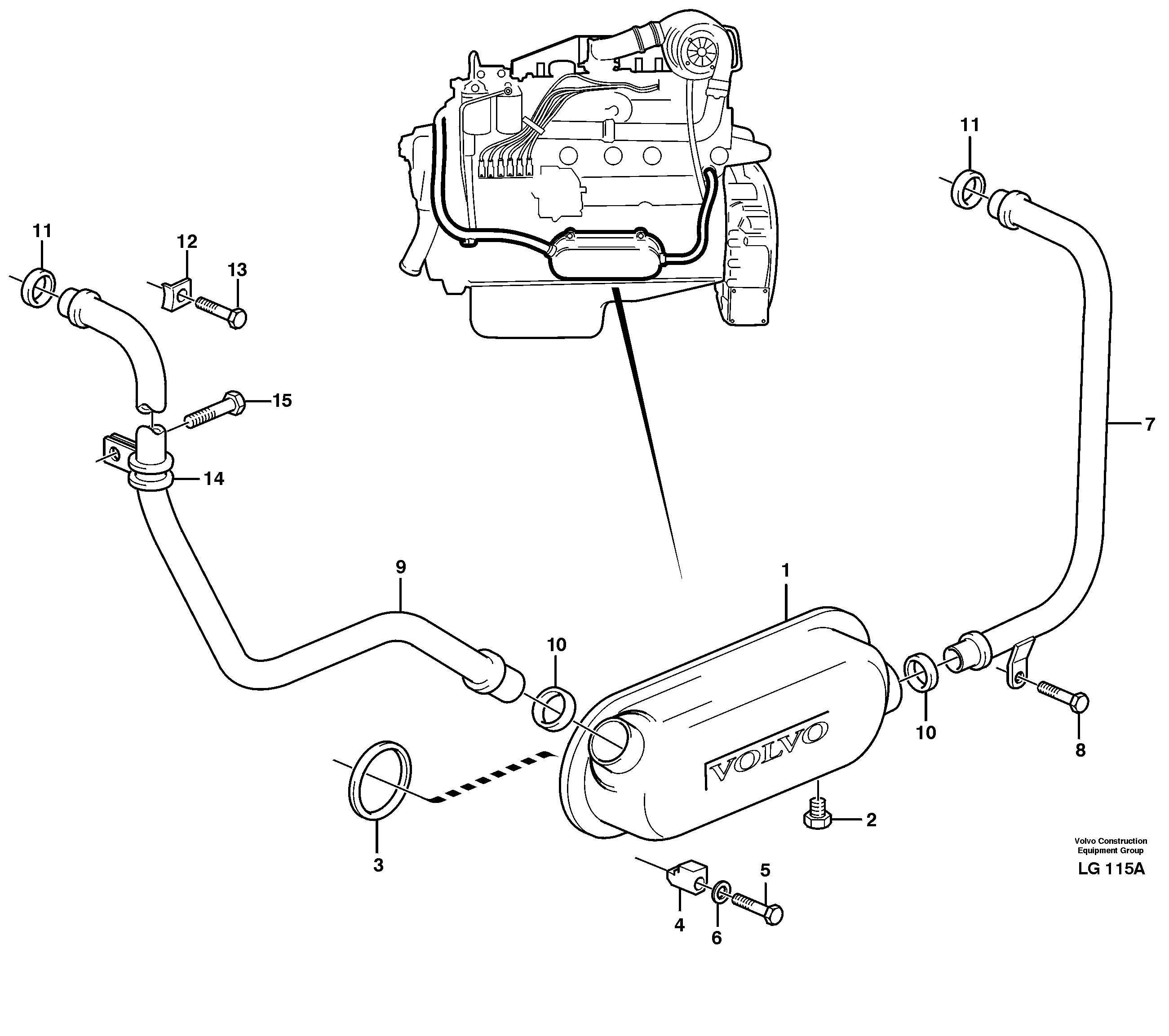 Oil cooler — volvo parts diagram