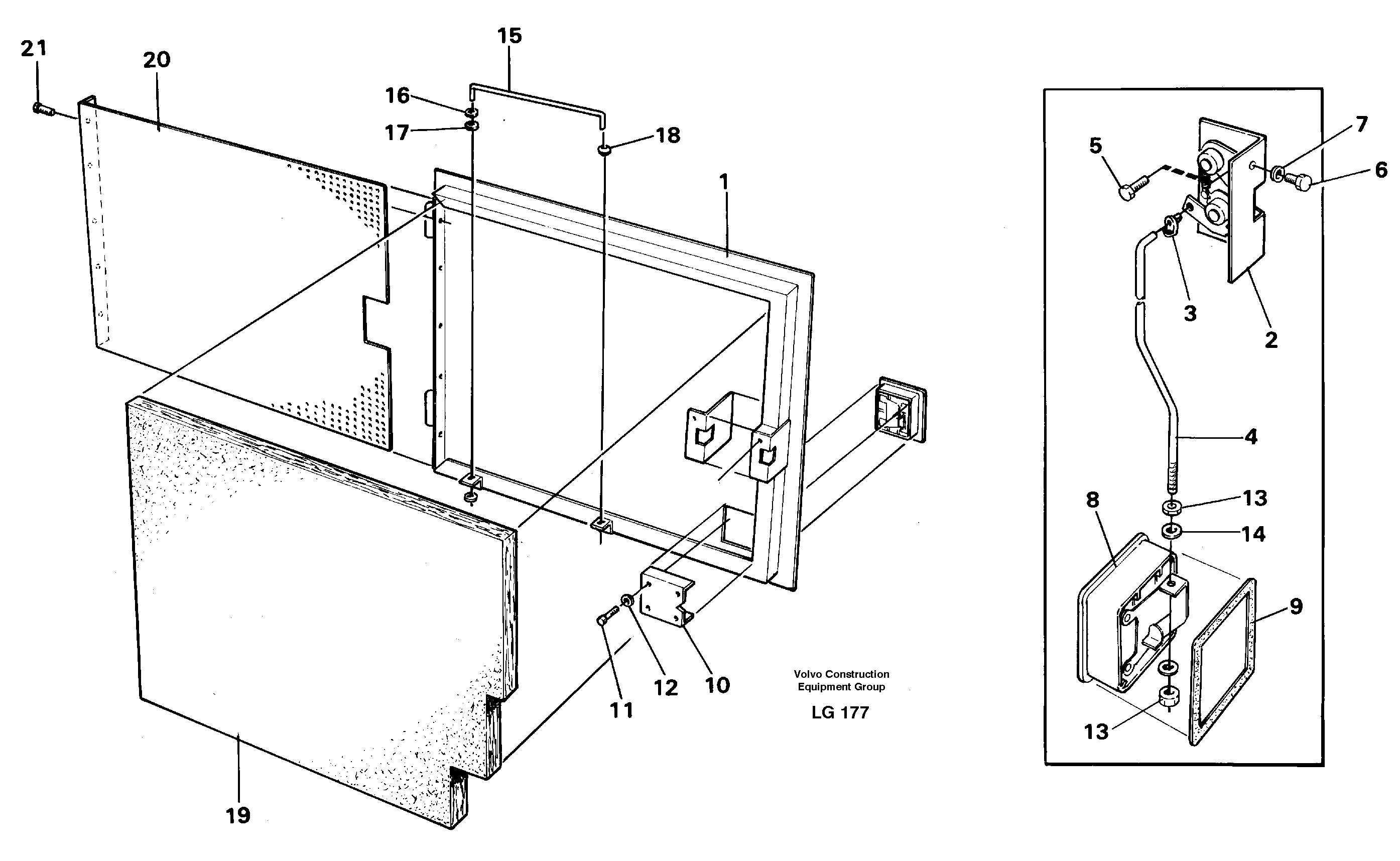 Door, engine, right — volvo parts diagram
