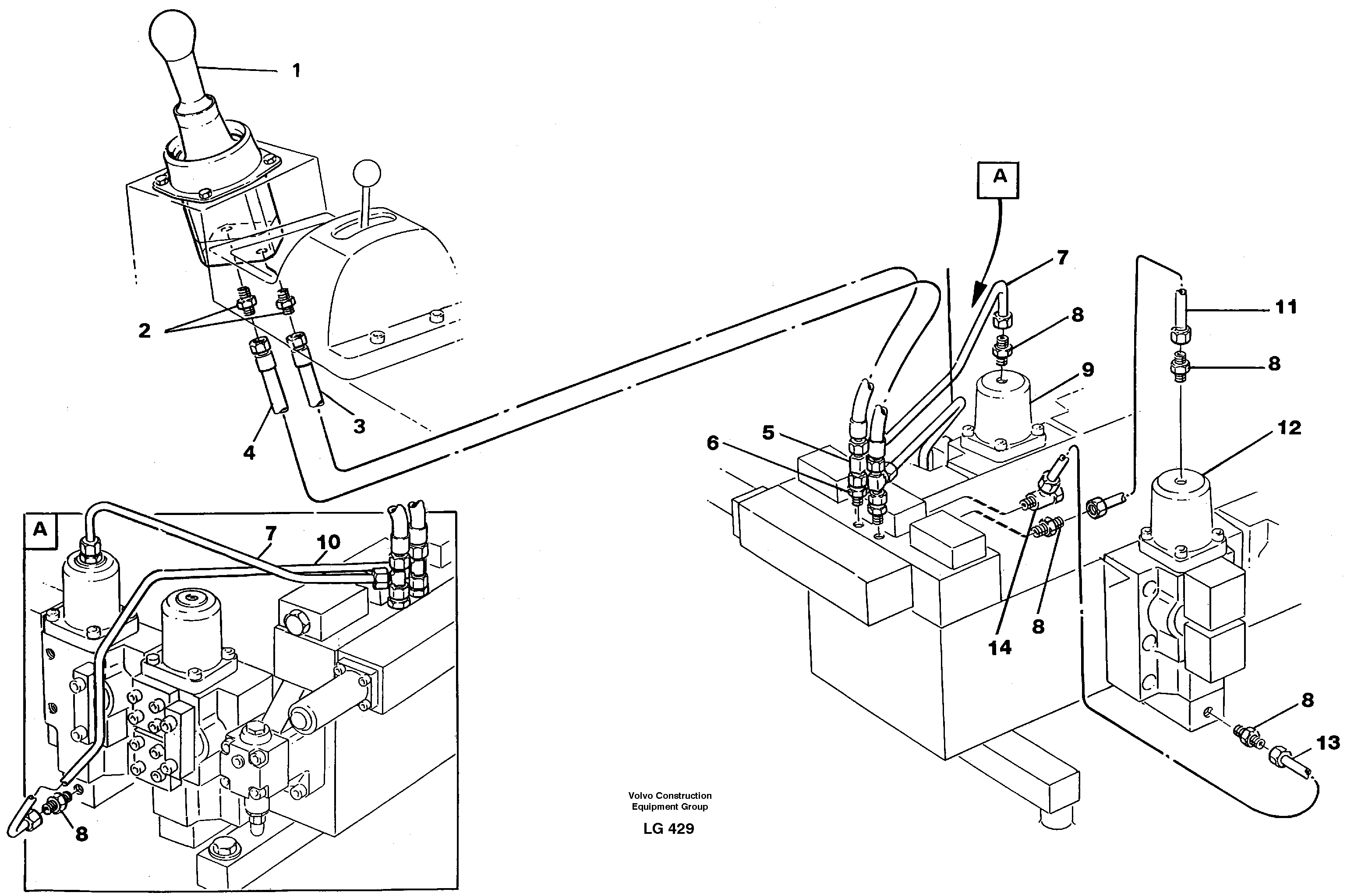 Servo hydraulics, bucket — volvo parts diagram