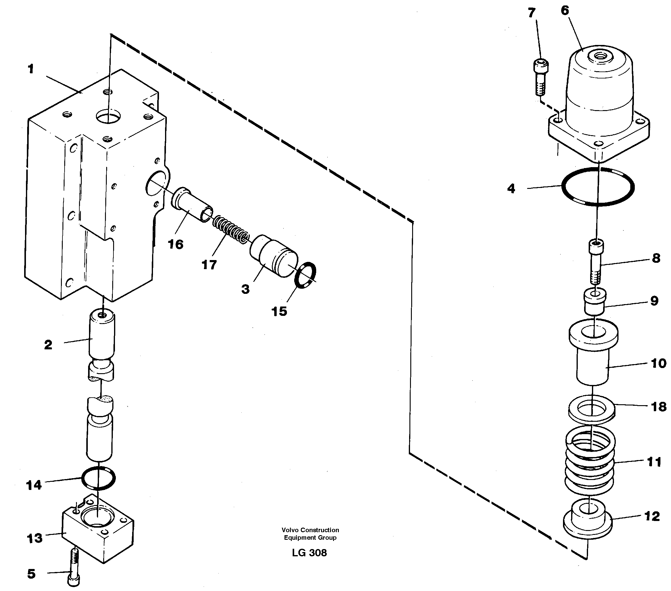 Four-way valve, dipper secondary — volvo parts diagram