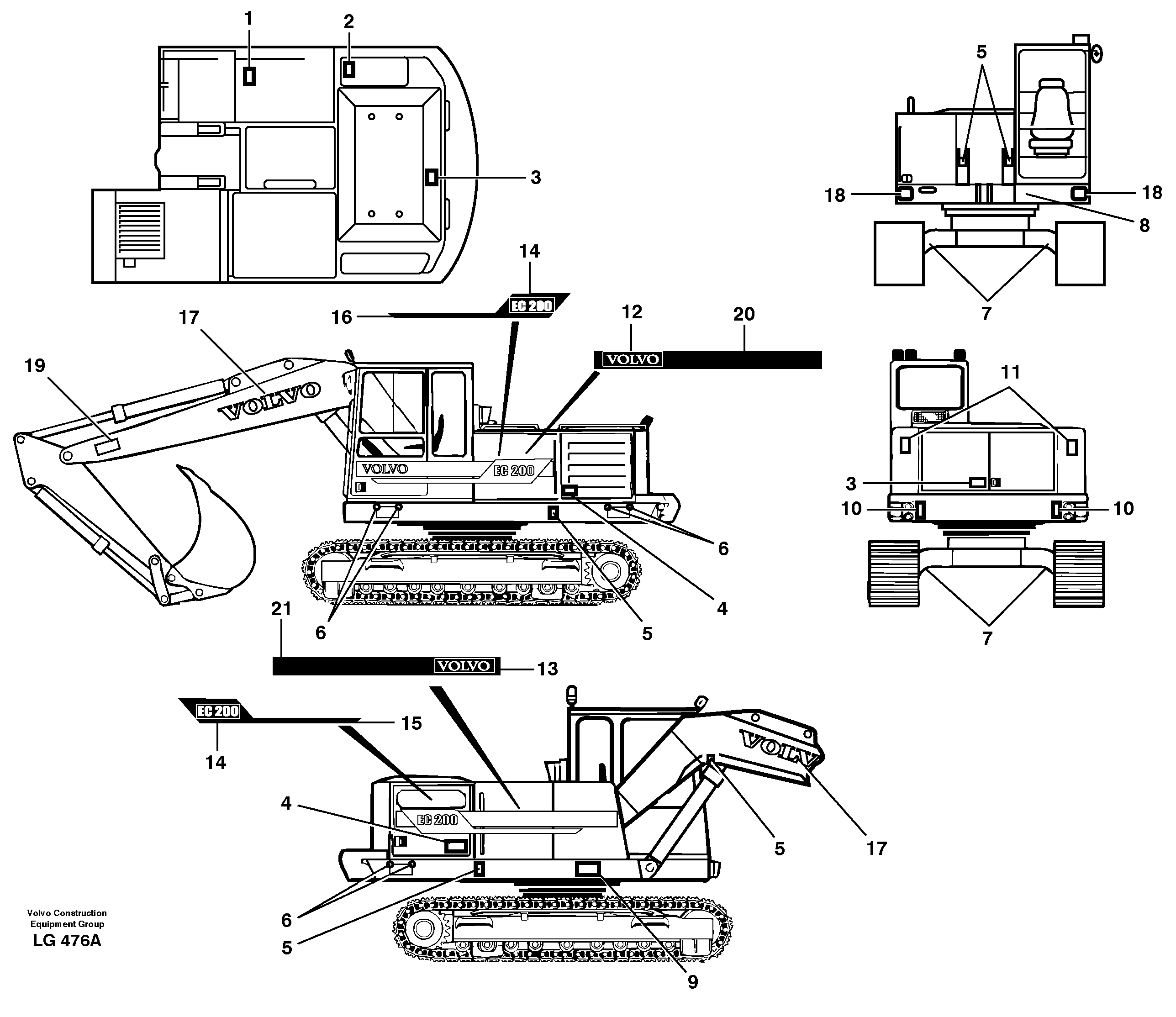 Sign plates and transfer,outer location — volvo parts diagram