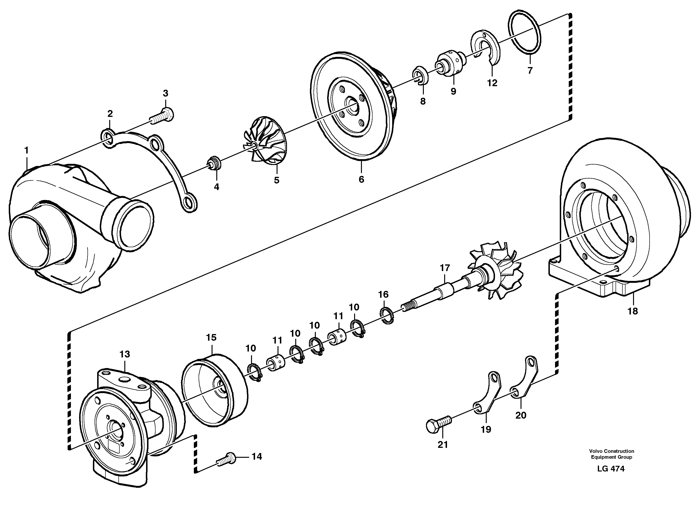 Turbo charger — volvo parts diagram