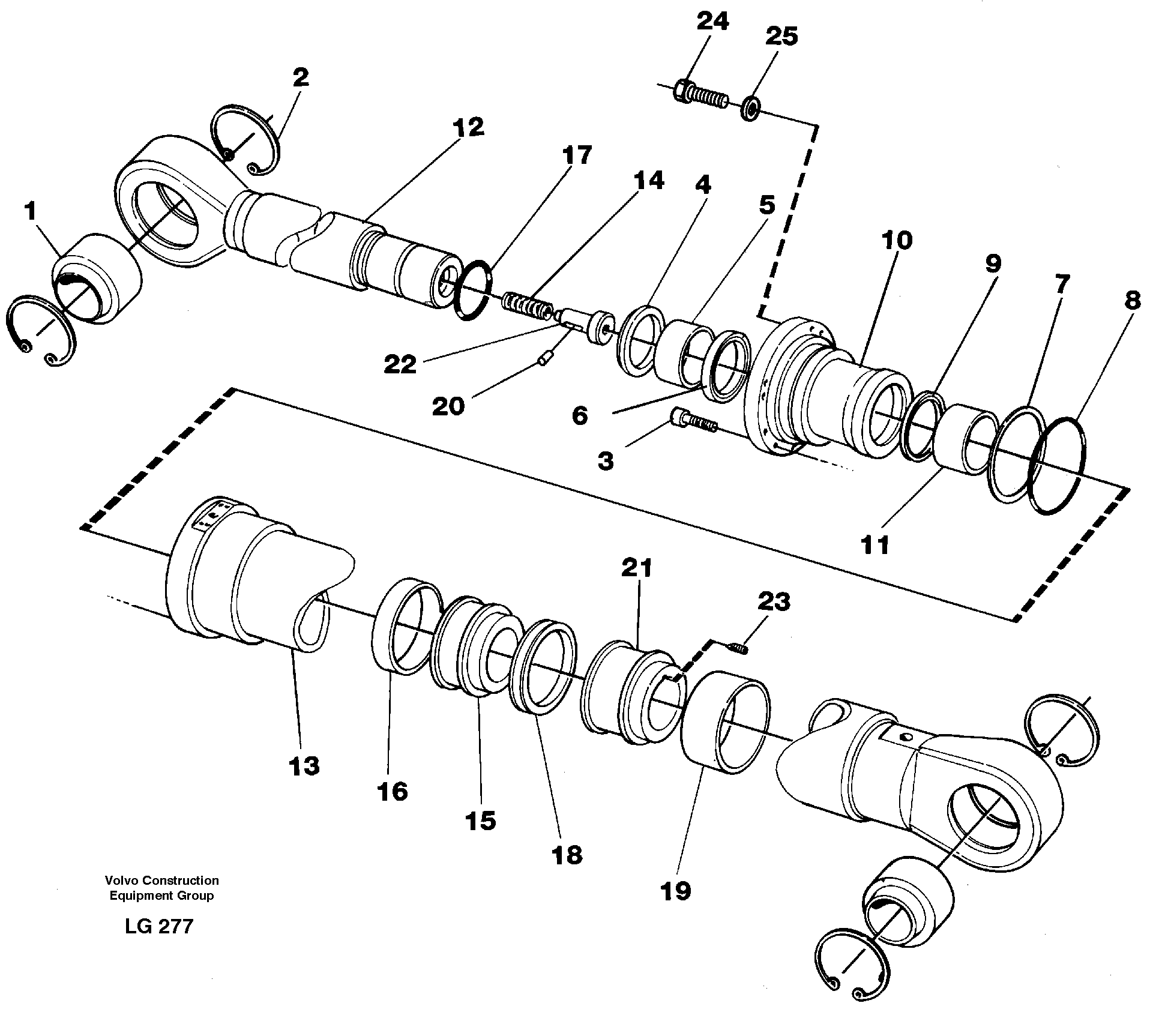 Dipper arm cylinder — volvo parts diagram