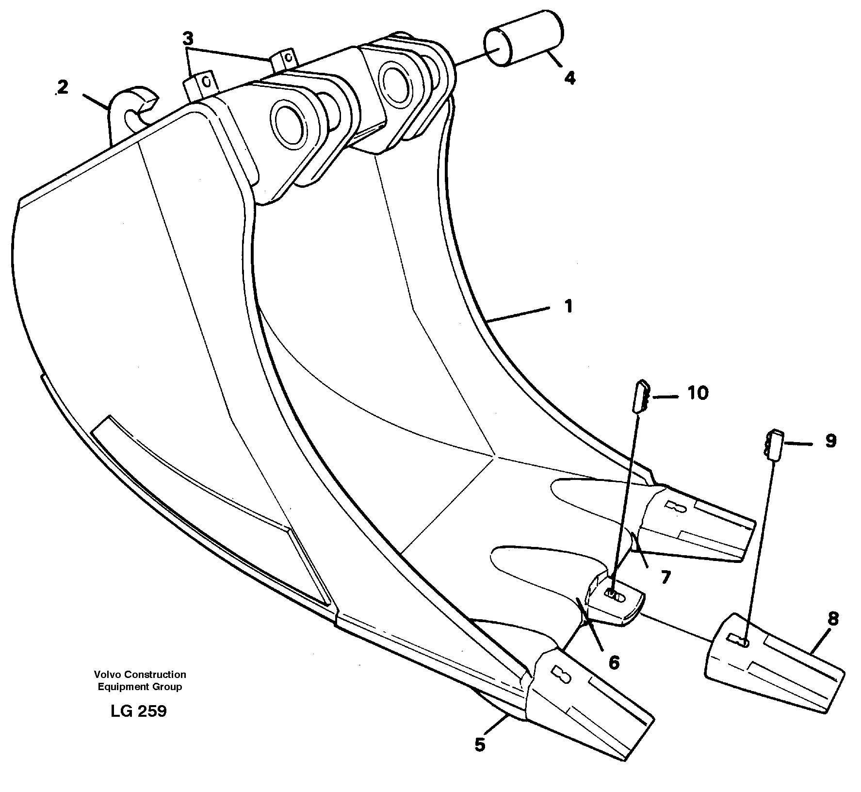 Cable bucket  14253081 — volvo parts diagram