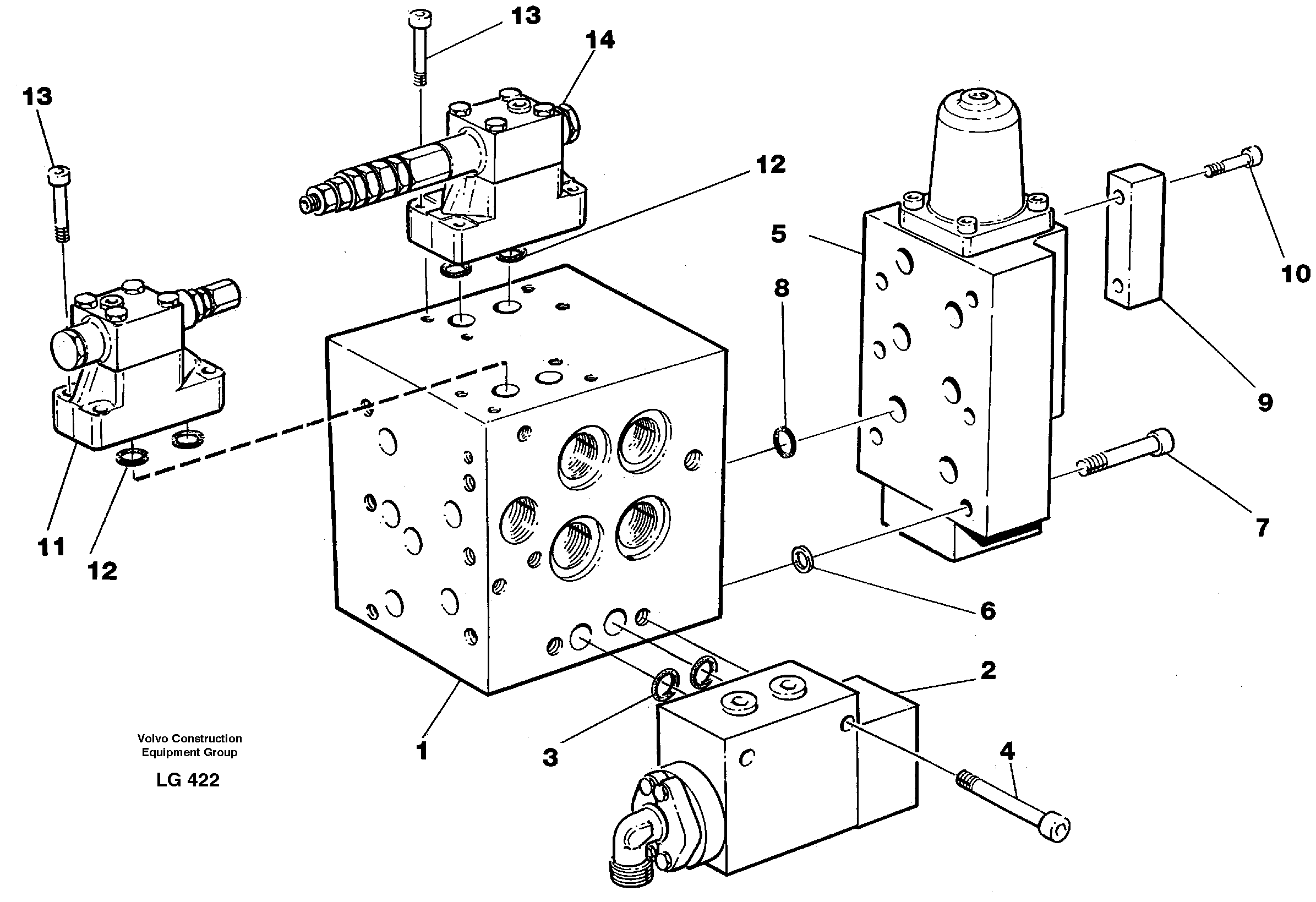 Slew valve assembly valve — volvo parts diagram