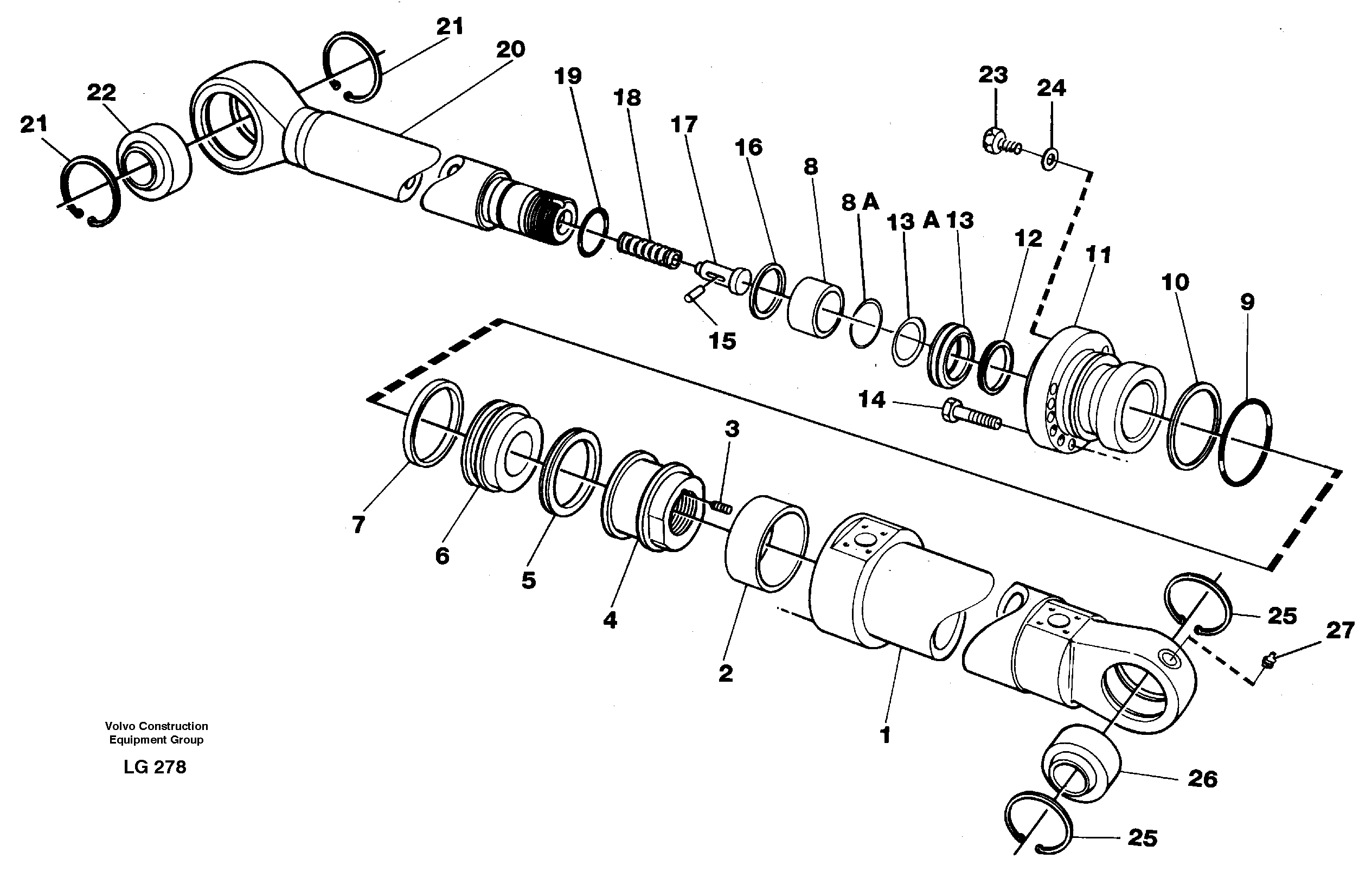 Bucket cylinder — volvo parts diagram